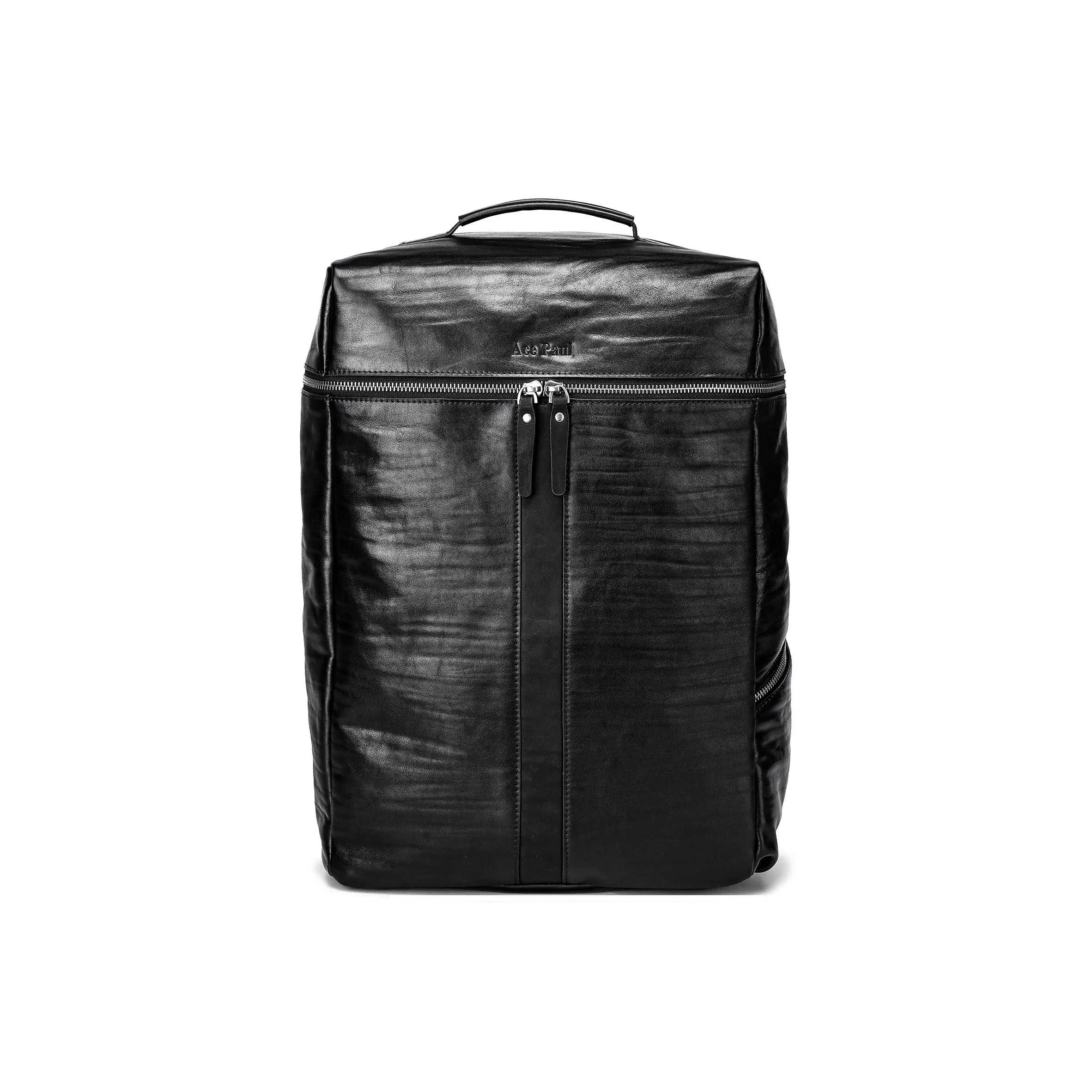 Ace Paul Рюкзак из крупнозернистой текстуры коровьей кожи большой мужской черный