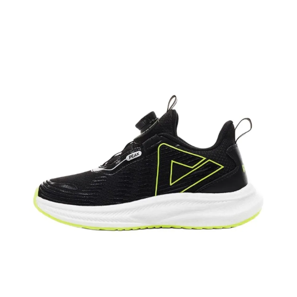 PEAK Anti Slip Wear Resistant Low Top Kids' Running Shoes Black Green Teenagers