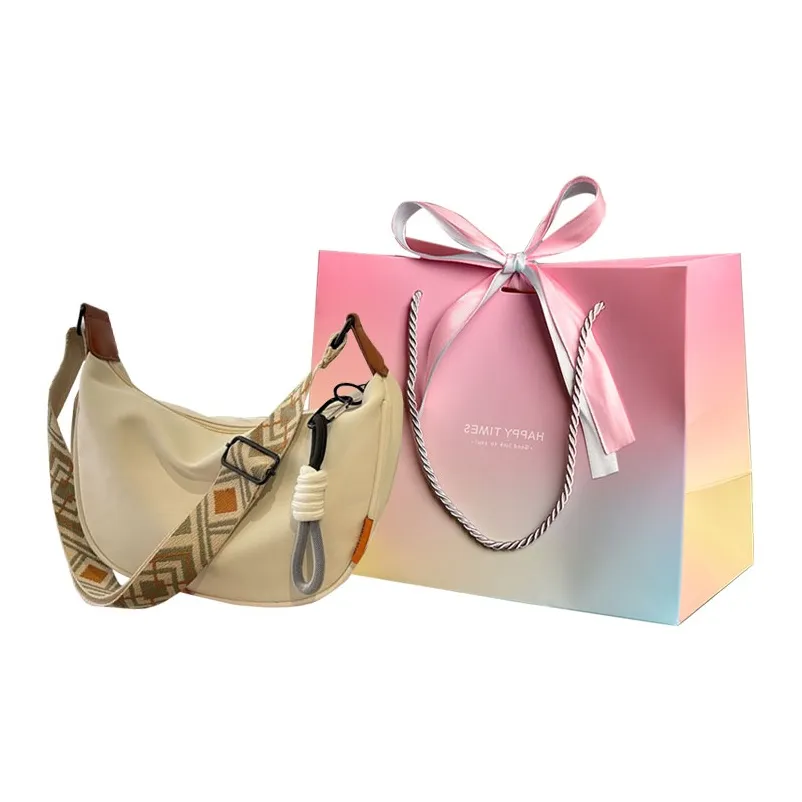 Aini Rabbit Нейлоновая Сумка через плечо Стандартная Женская Белая и Коричневая Розовая