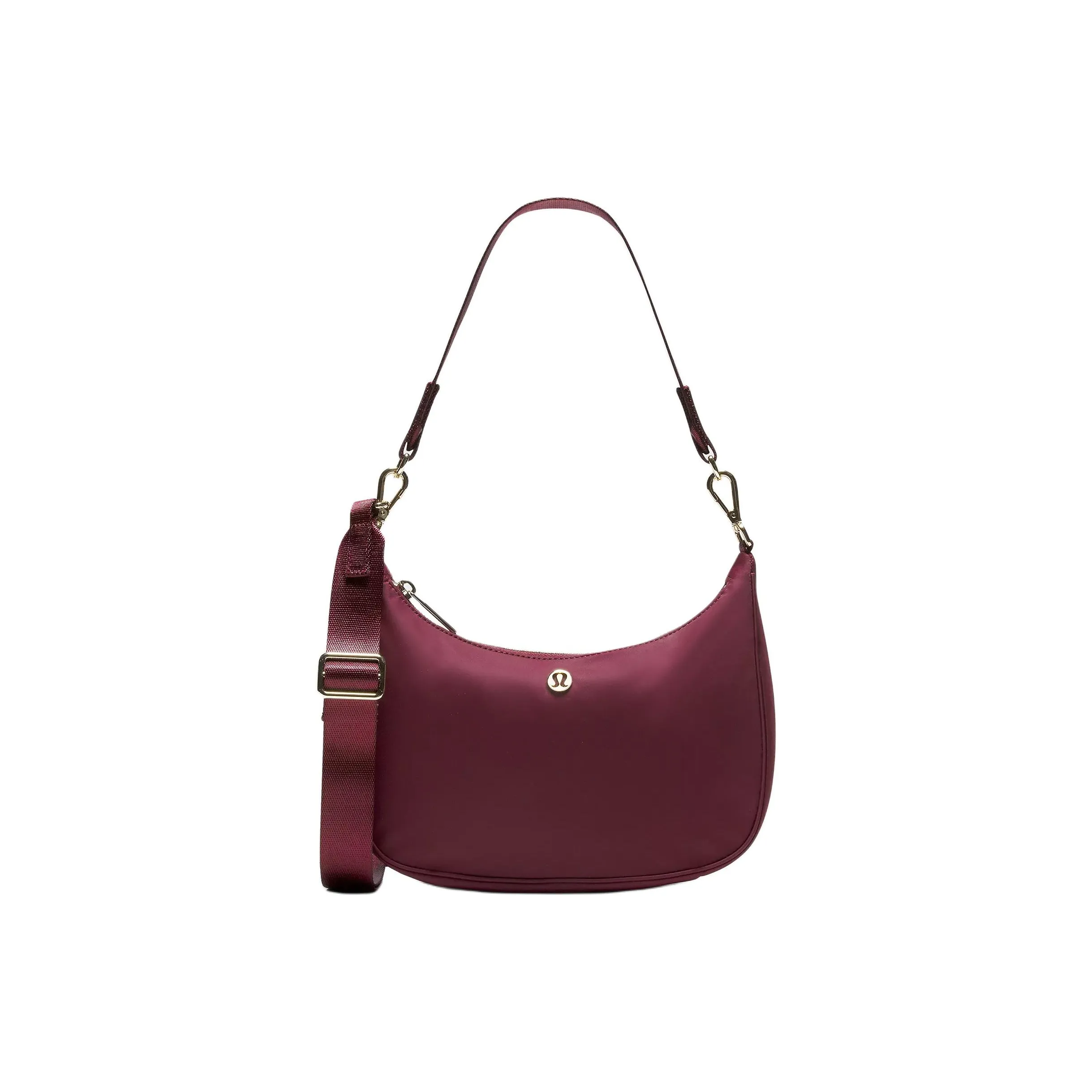 Lululemon Polyester With Nylon Handbag, Crossbody Bag, Shoulder Bag Mini Women's Burgundy