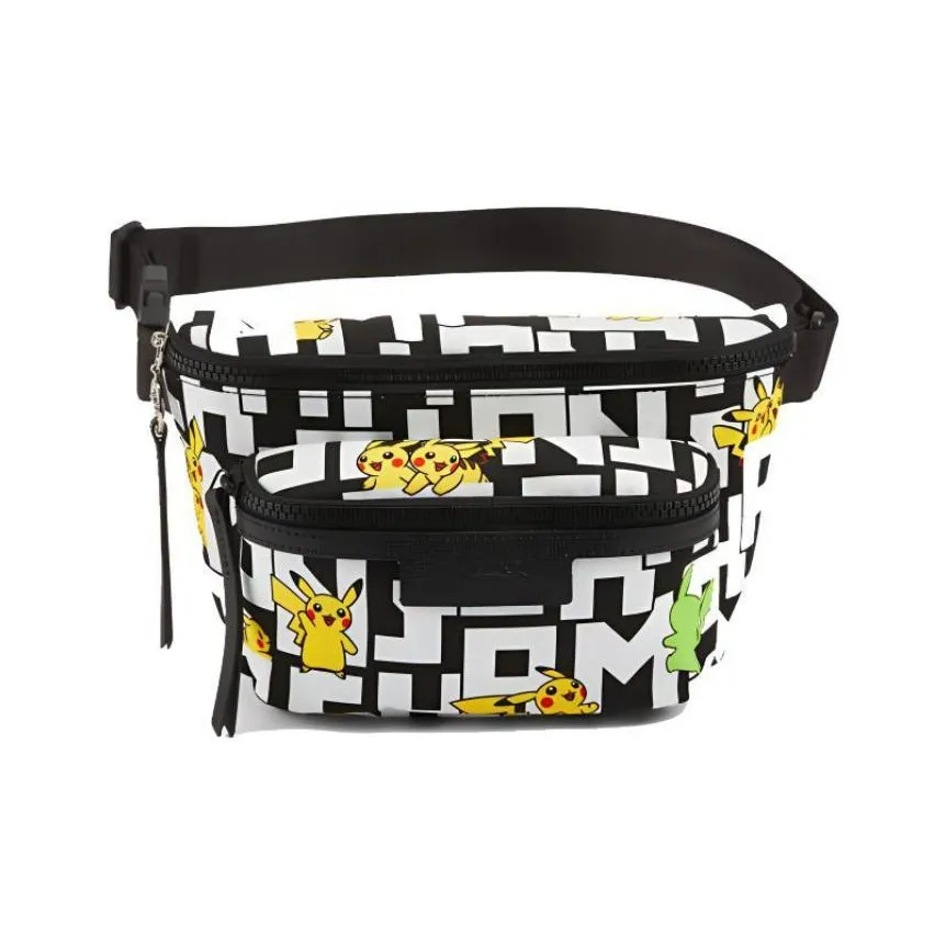 LONGCHAMP Pokémon Collaboration Le Pliage Canvas Canvas Bag Fanny Pack Unisex Black