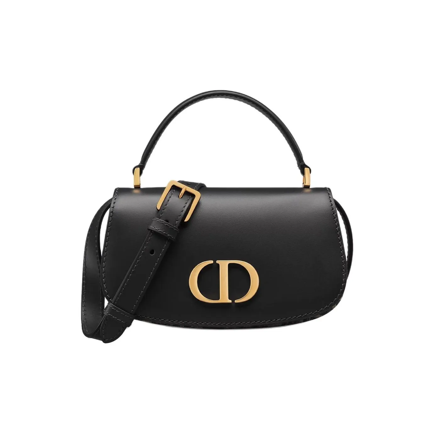 DIOR 30 Montaigne Leather Small Handbag Women's Black