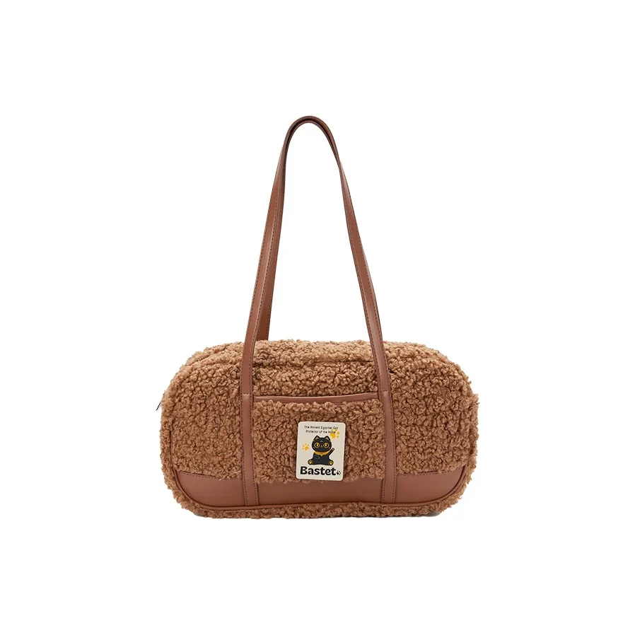 The British Museum Сумки через плечо Овечья шерсть Сумка-подушка Плюшевая Сумка на плечо, Коричневая Женская