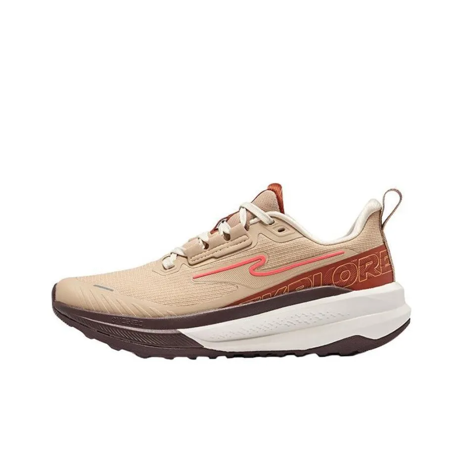 Erke Siye 2.0 Shock Absorbers With Slip Resistant Features Low Top Running Shoes Women's Beige Brown