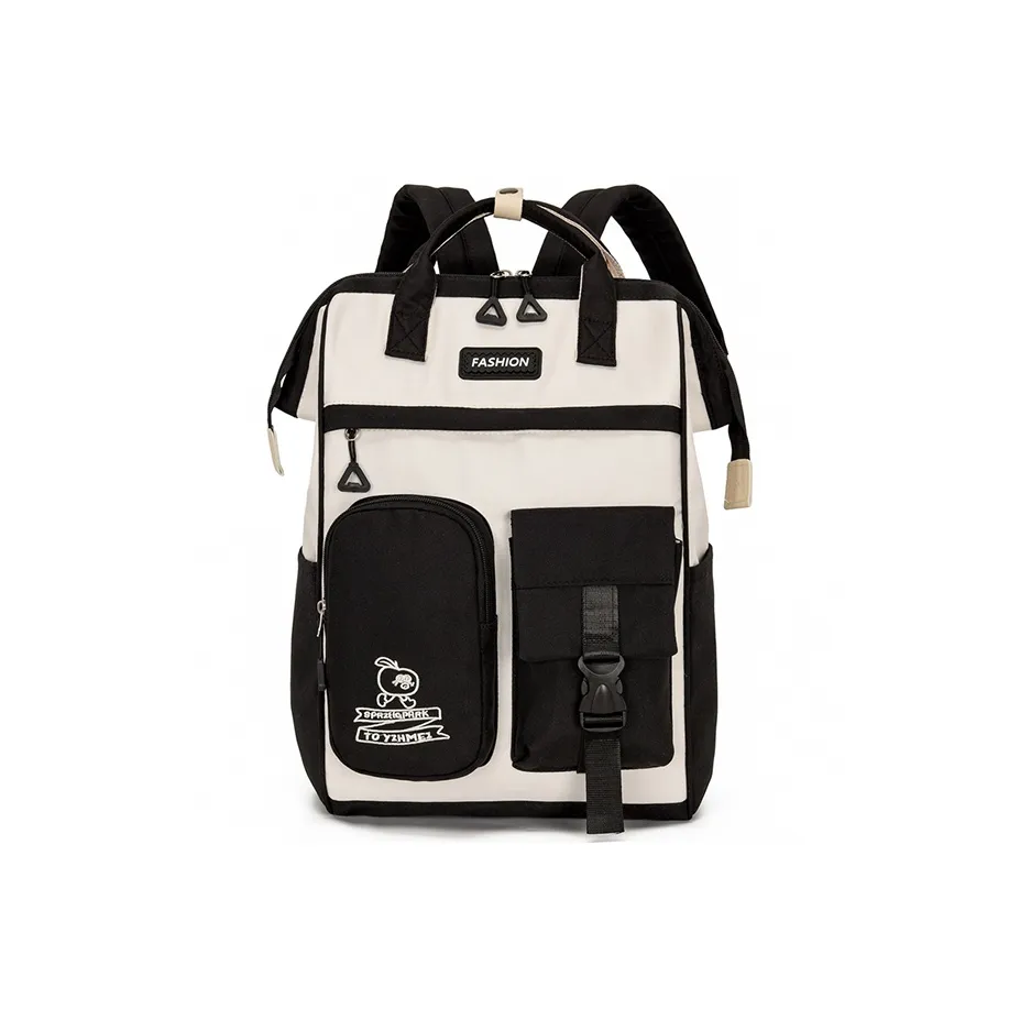 WICKBUEN Oxford Backpack Unisex Black White/Red White/Blue White/Ecru/Brown