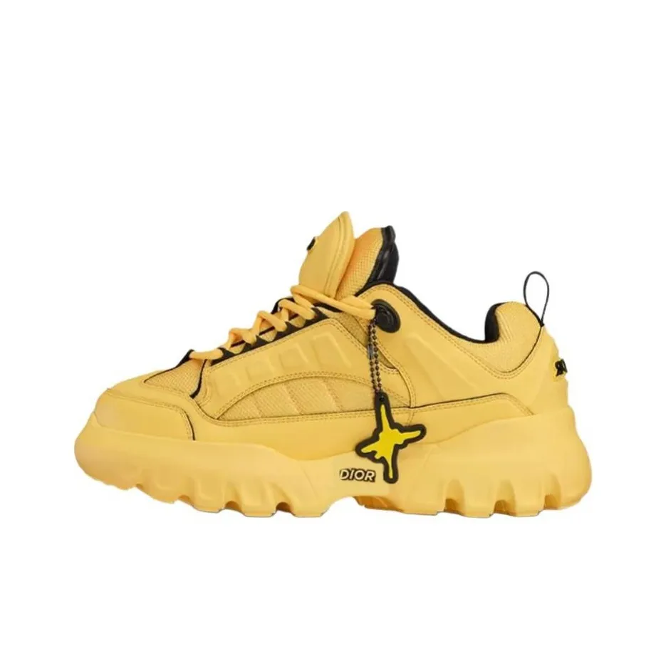 DIOR Snow DIOR AND LEWIS HAMILTON Dior Low Top Casual Shoes Men's Yellow Independent Numbering Limited Edition