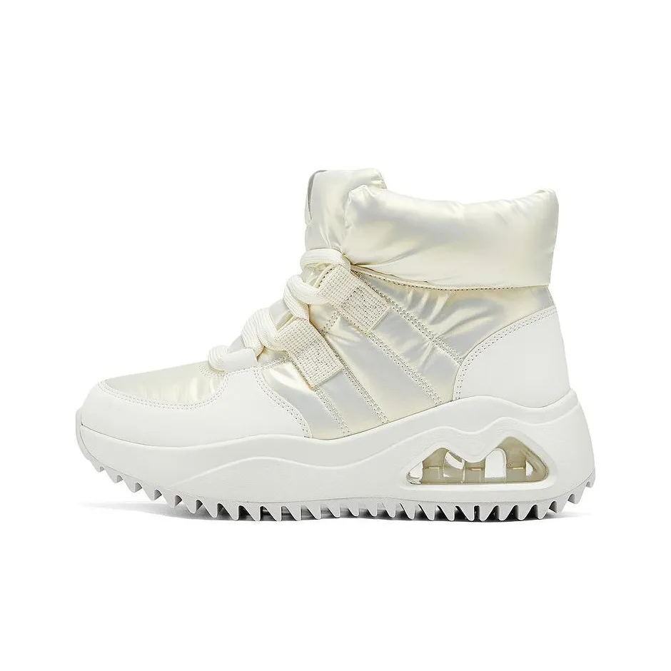 Skechers Uno Peaks Warm Wear Resistant Slip Resistant Short Snow Boots Women
s White