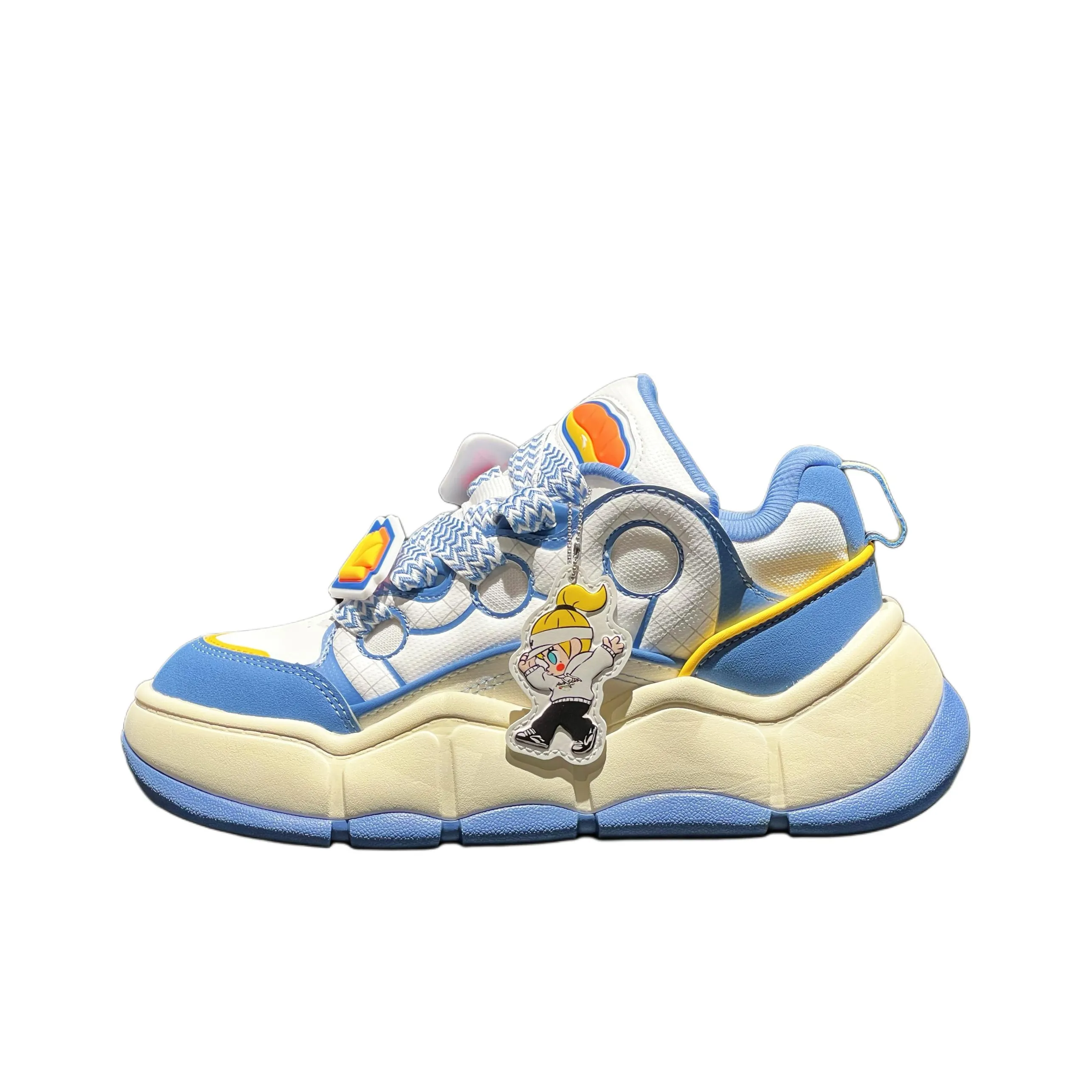 POP MART x Anta Special Fragrance Bag Anti-Slip Wear-Resistant Low-Top Skateboard Shoes Women's Blue Beige