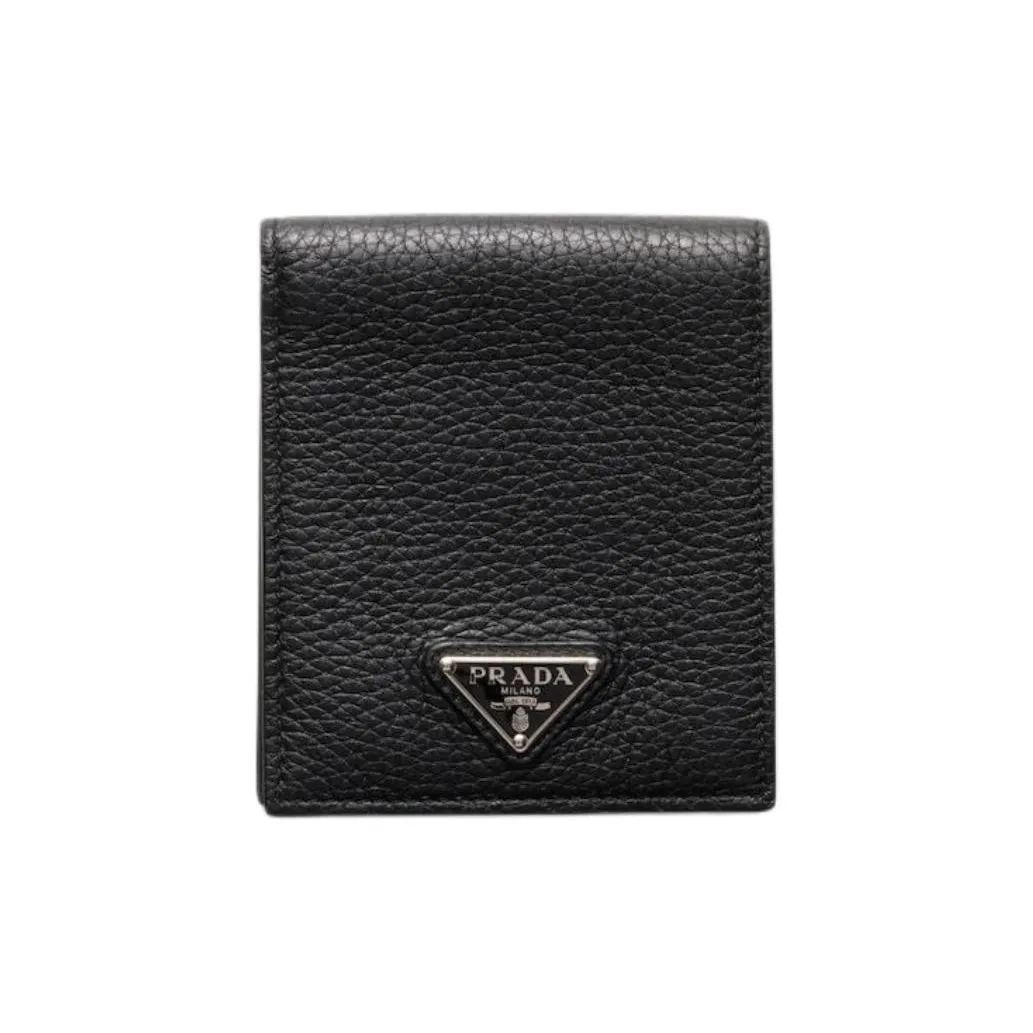 PRADA Leather Wallet Men's Black