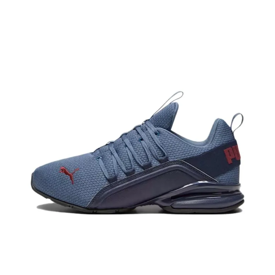 PUMA Axelion Slip-resistant Abrasion-resistant Low Top Casual Running Shoes Men's Blue PUMA Axelion Противоскользящий Устойчивый к истиранию Низкий Топ Повседневные Беговые Кроссовки Мужские Синие