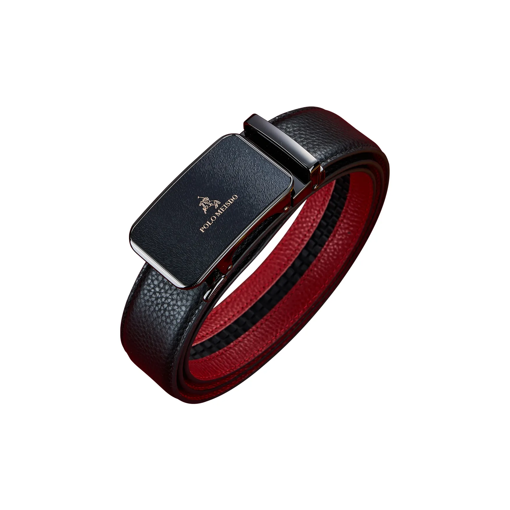 POLOMEISDO Genuine Leather Automatic Buckle Men's 3.5cm