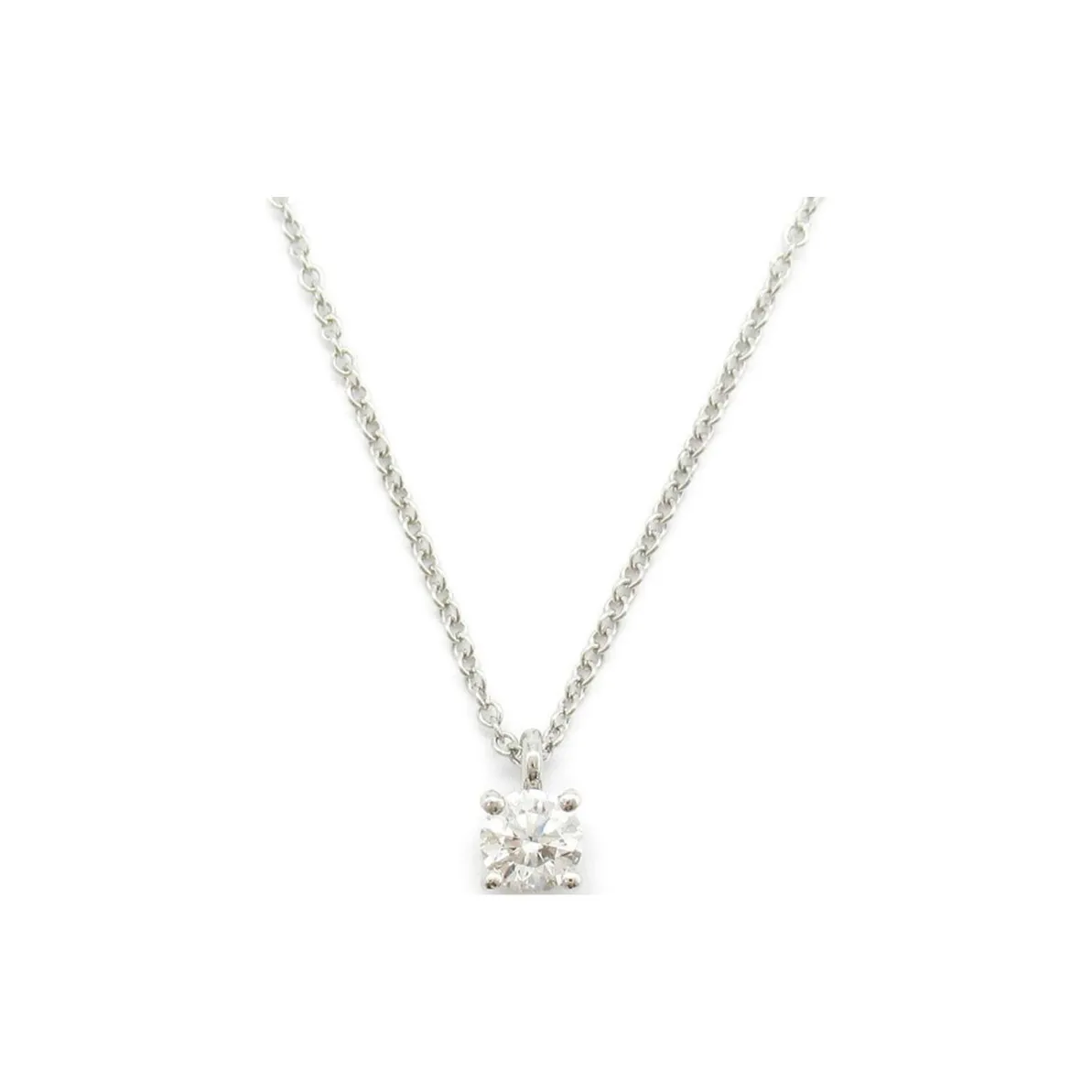 TIFFANY & CO. 2010s Platinum Diamond Solitaire Necklace