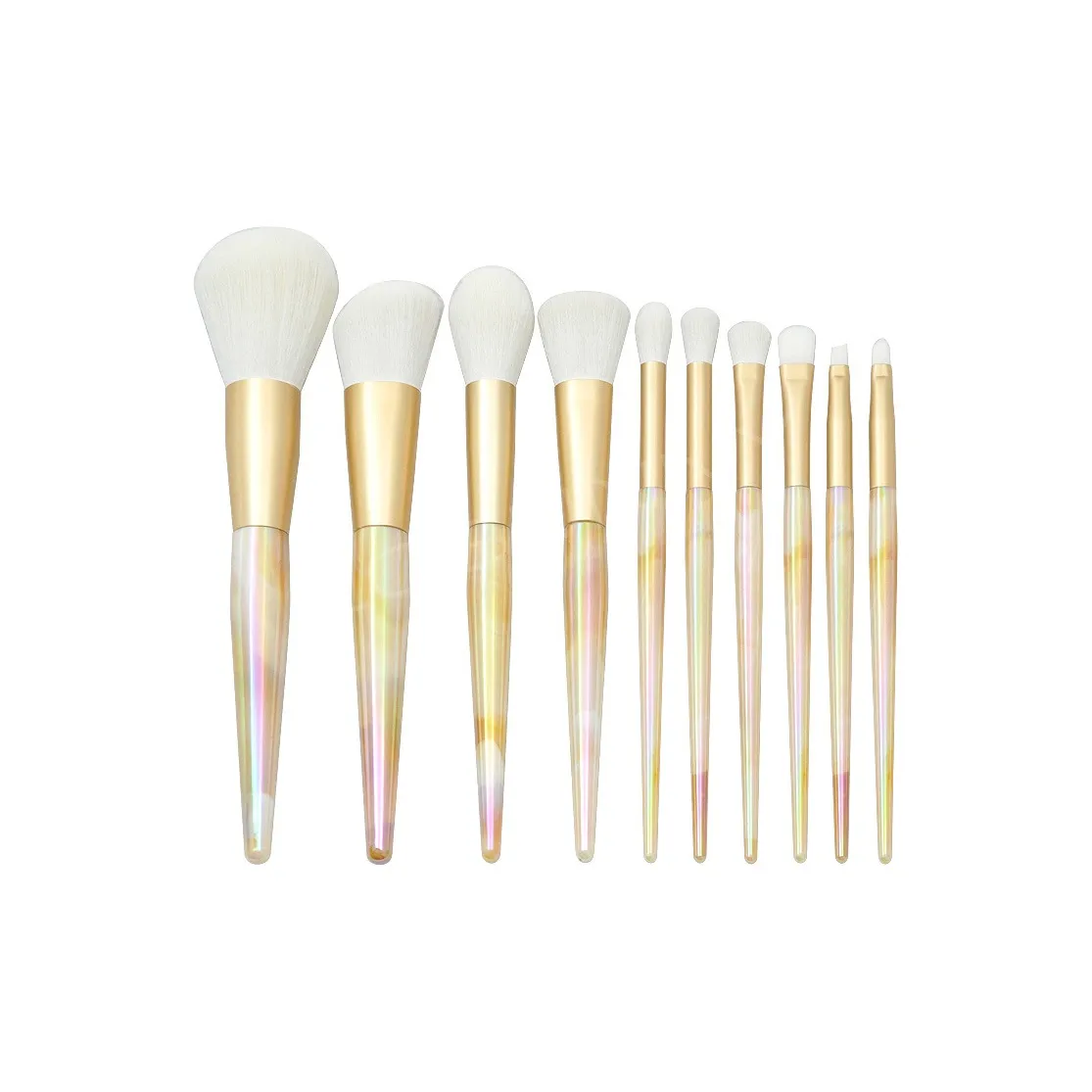 XIBI Marble Pattern Пластик Сцепление Кисти для макияжа Детали Мягкая кожа Дружественная Форма Для Тени 10 шт Упаковка