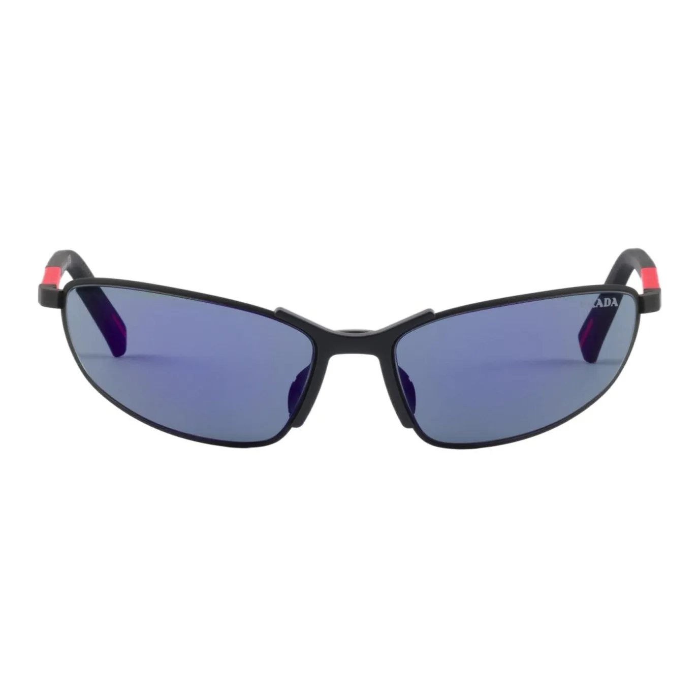PRADA Metal Irregular Shape Sunglasses Men's Black