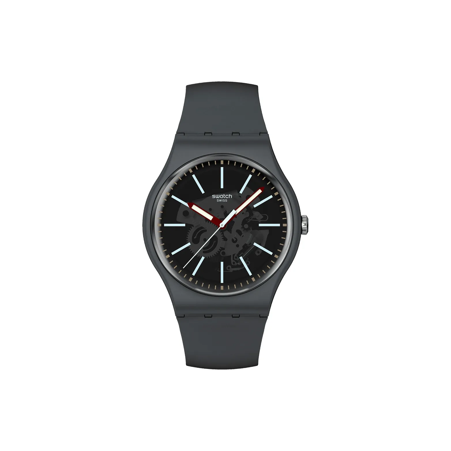 SWATCH Мужские часы Кварцевый механизм 41 мм Серый циферблат Bio Based материал Ремешок