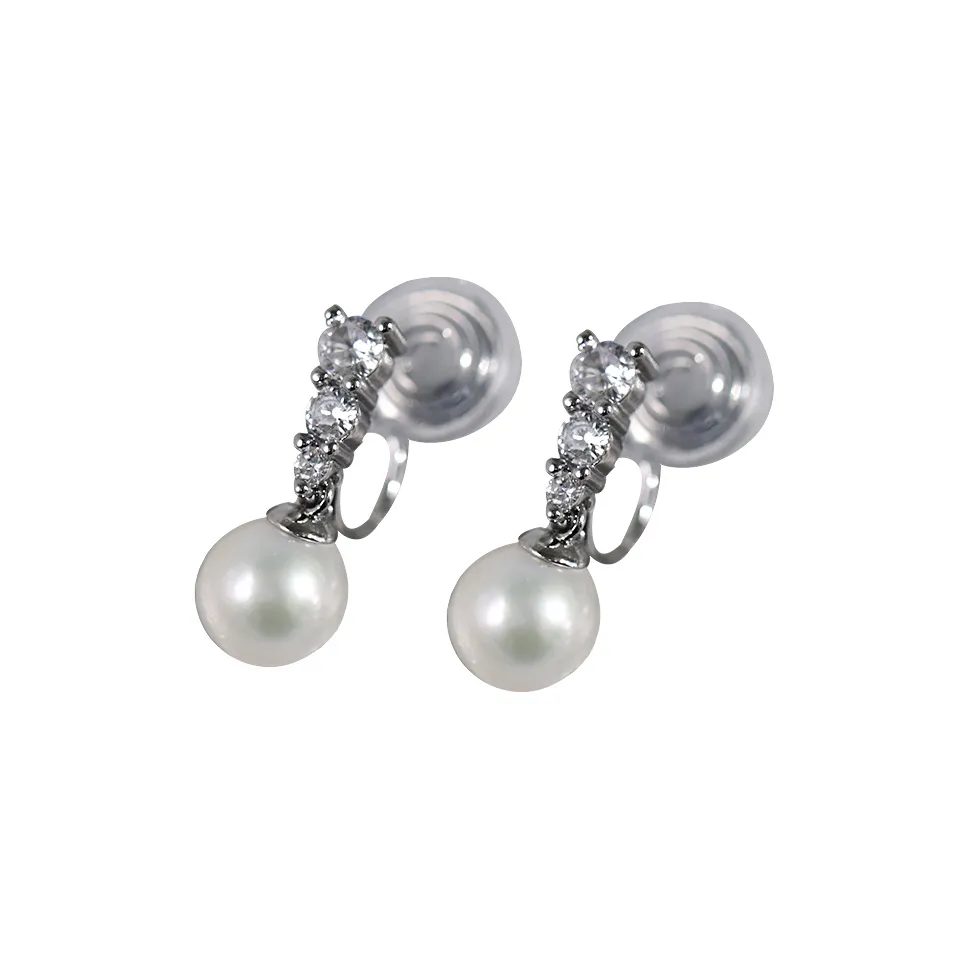 ORANGE SYMBOL Freshwater Pearl Clip On Earrings Women's