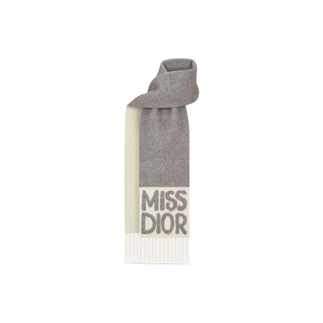 DIOR Cashmere Knit Scarves Women's Gray