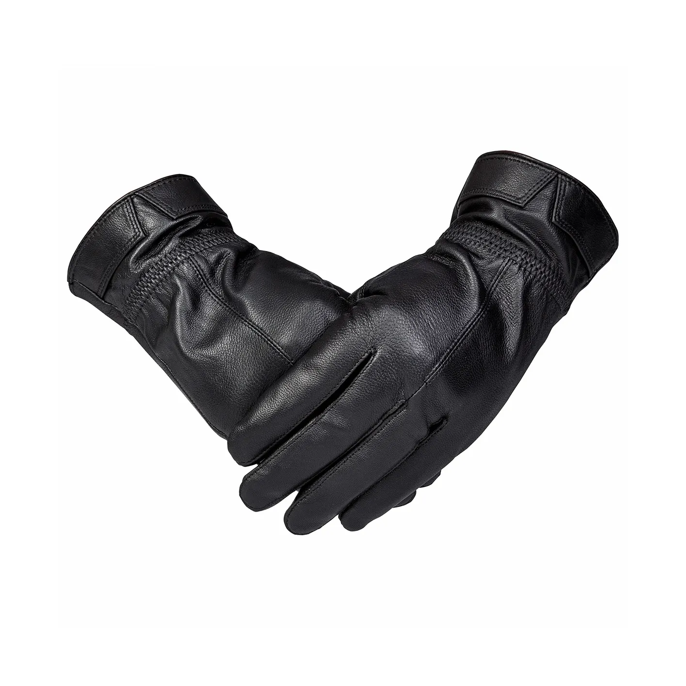 Shanghai Story Sheepskin Knit Gloves Men's Black Gift Box Set