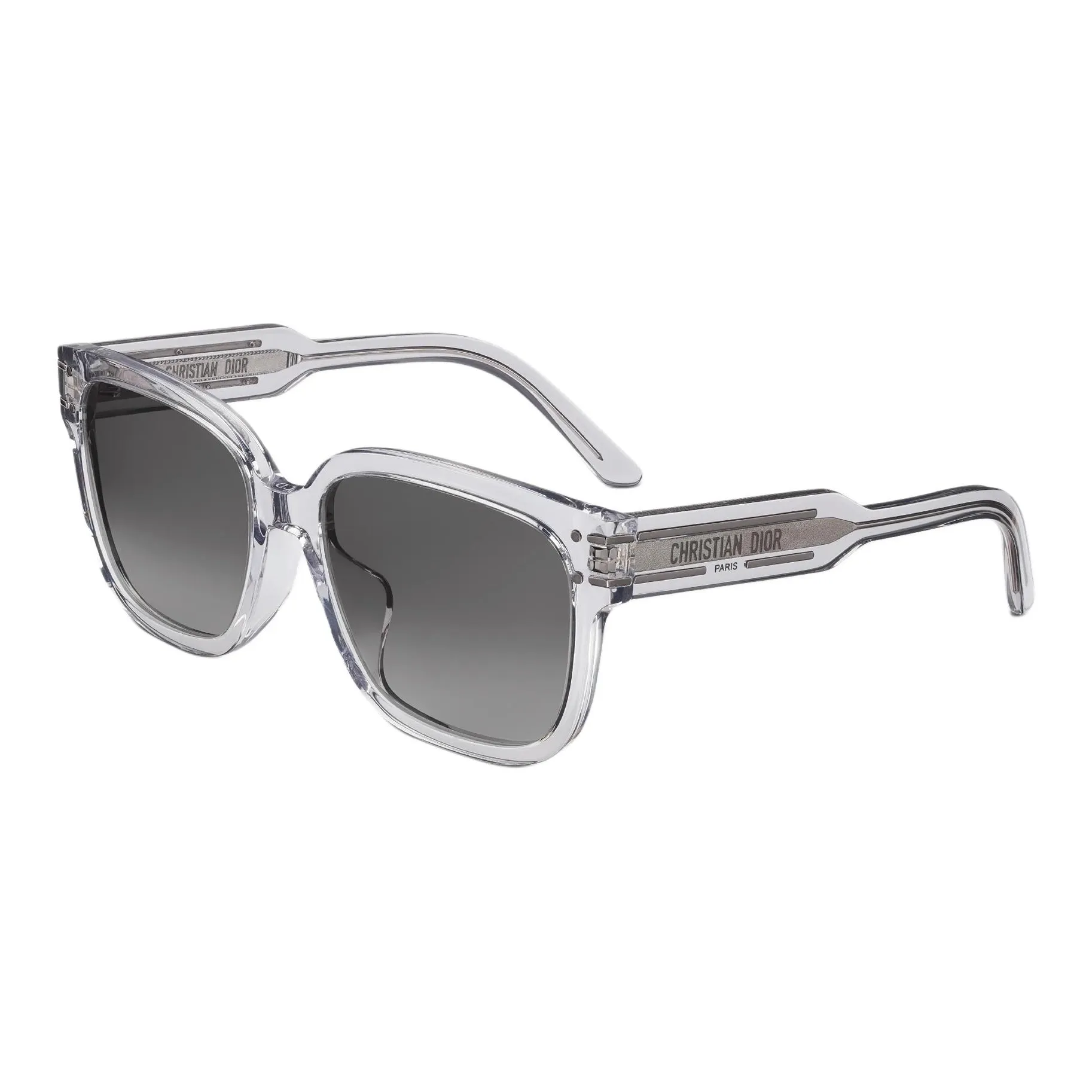 DIOR Acetate Metal Square Sunglasses Women's Light Gray