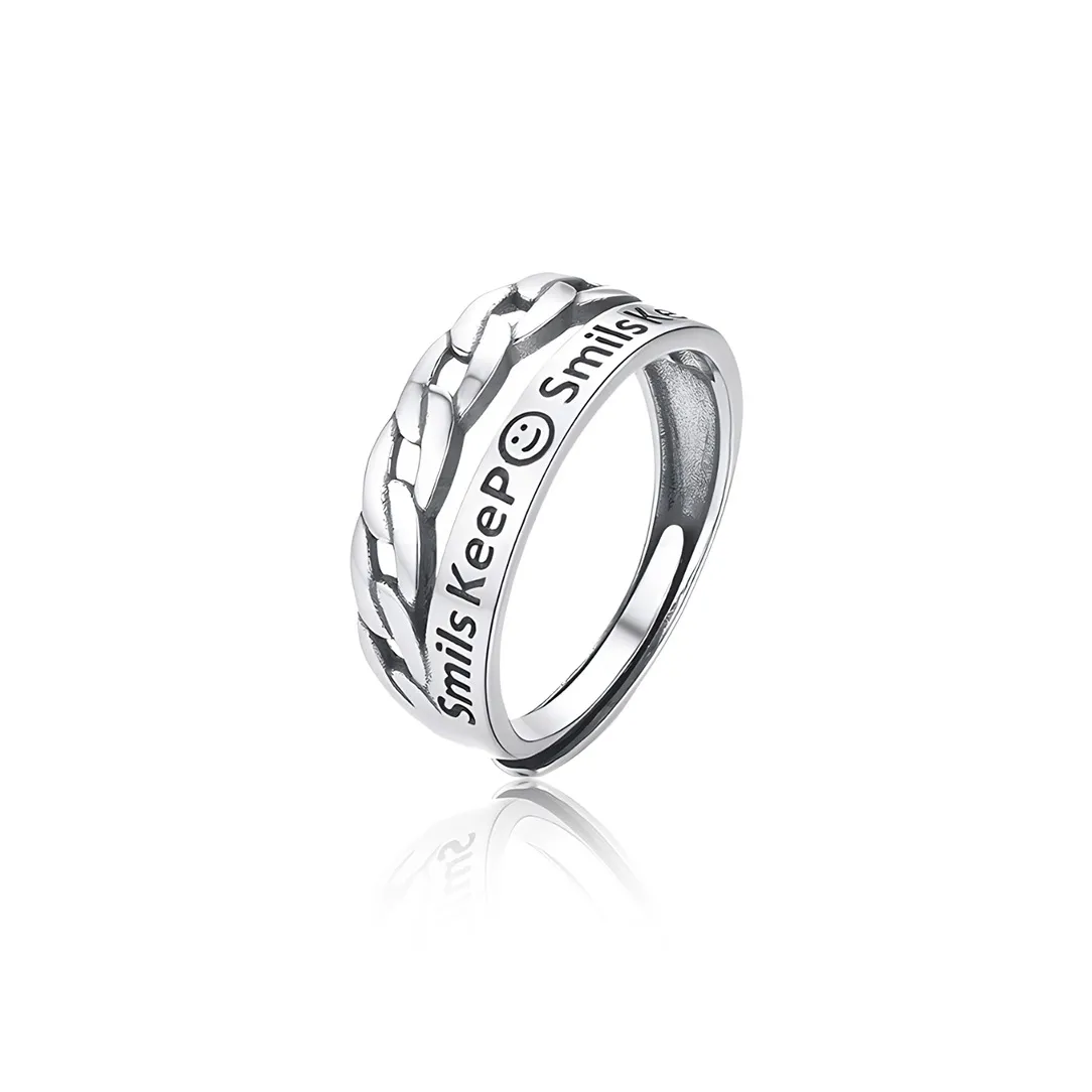 FOREVER MELODY 925 Sterling Silver Rings Men's Silver