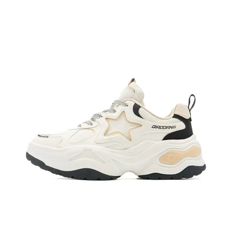 QIAODAN Spriggle Bunny V Chunky Sneakers Women's Low-Top White Beige Black