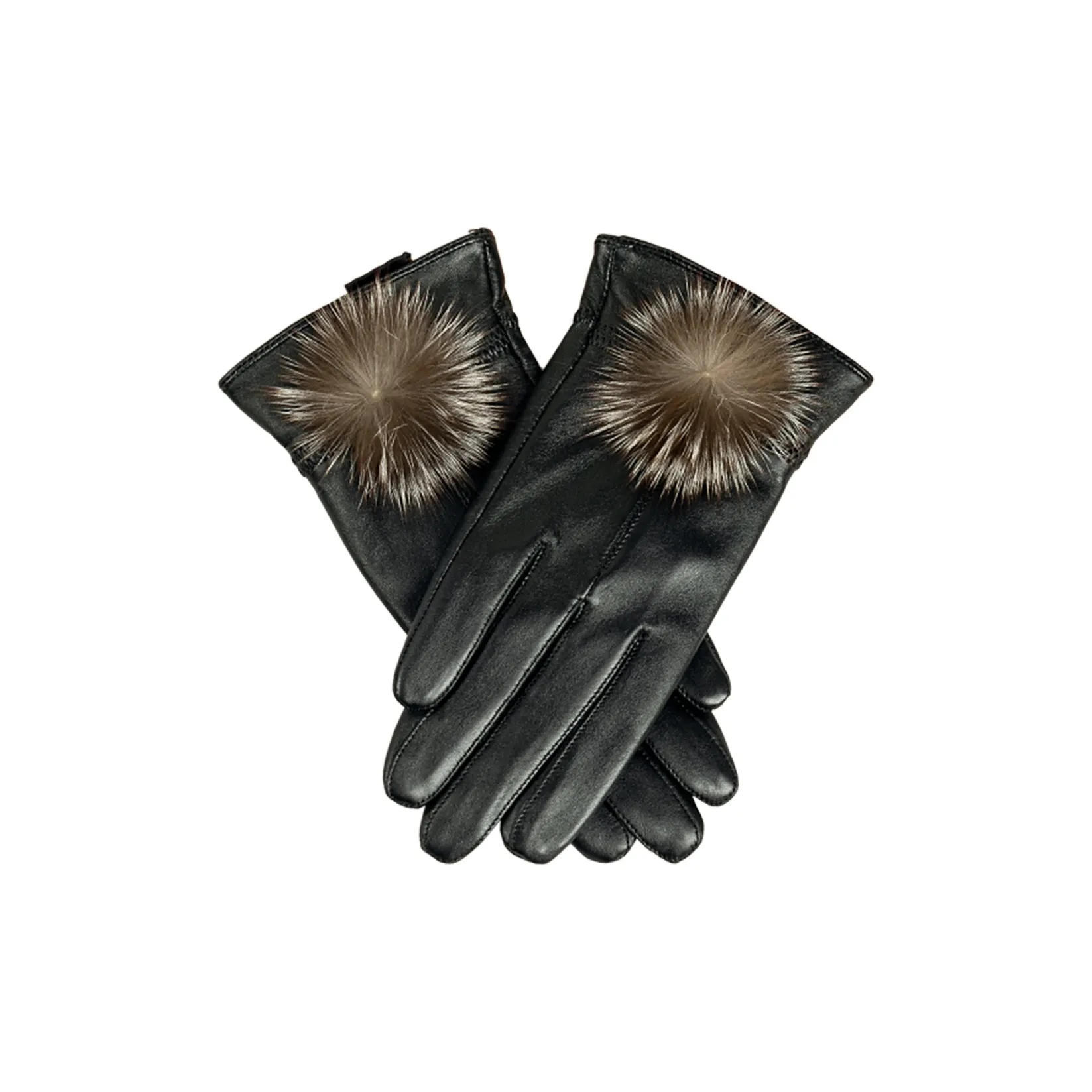 Shanghai Story Sheepskin Knit Gloves Women's Black Gift Box Set