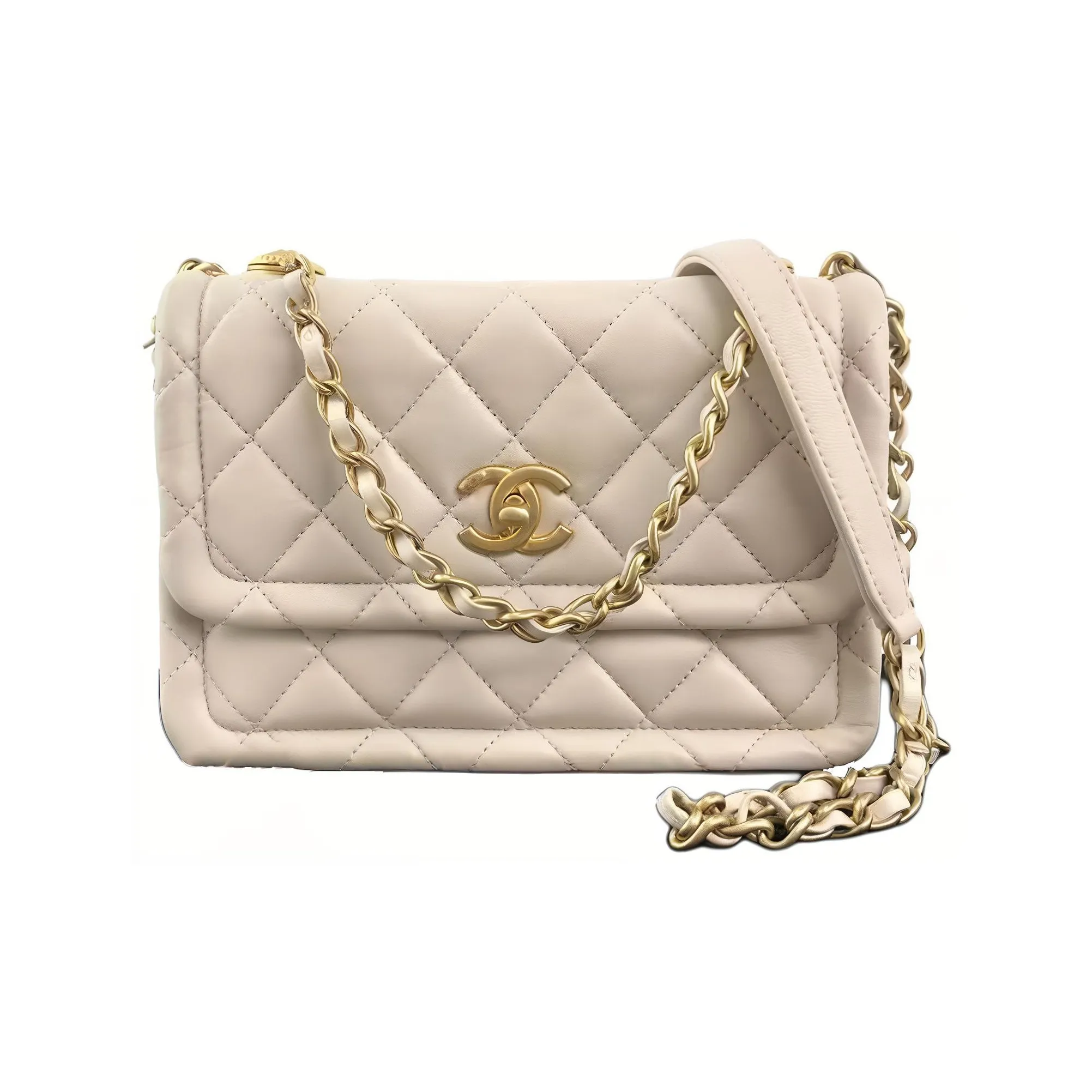 CHANEL Sheepskin Handbag, Shoulder Bag, Crossbody Bag Women's White