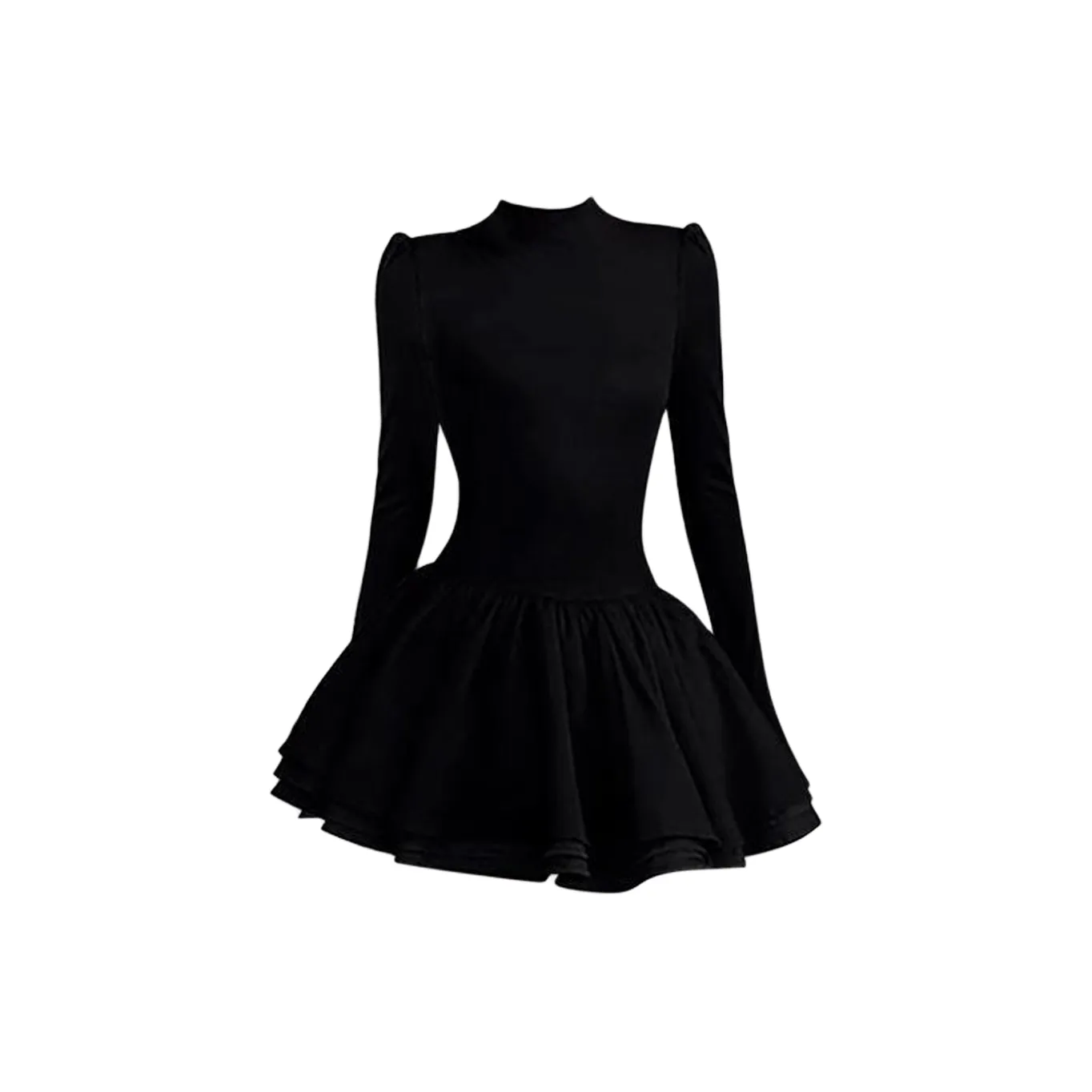 FOCOS STUDIO Длинное платье с длинным рукавом женское классическое черное