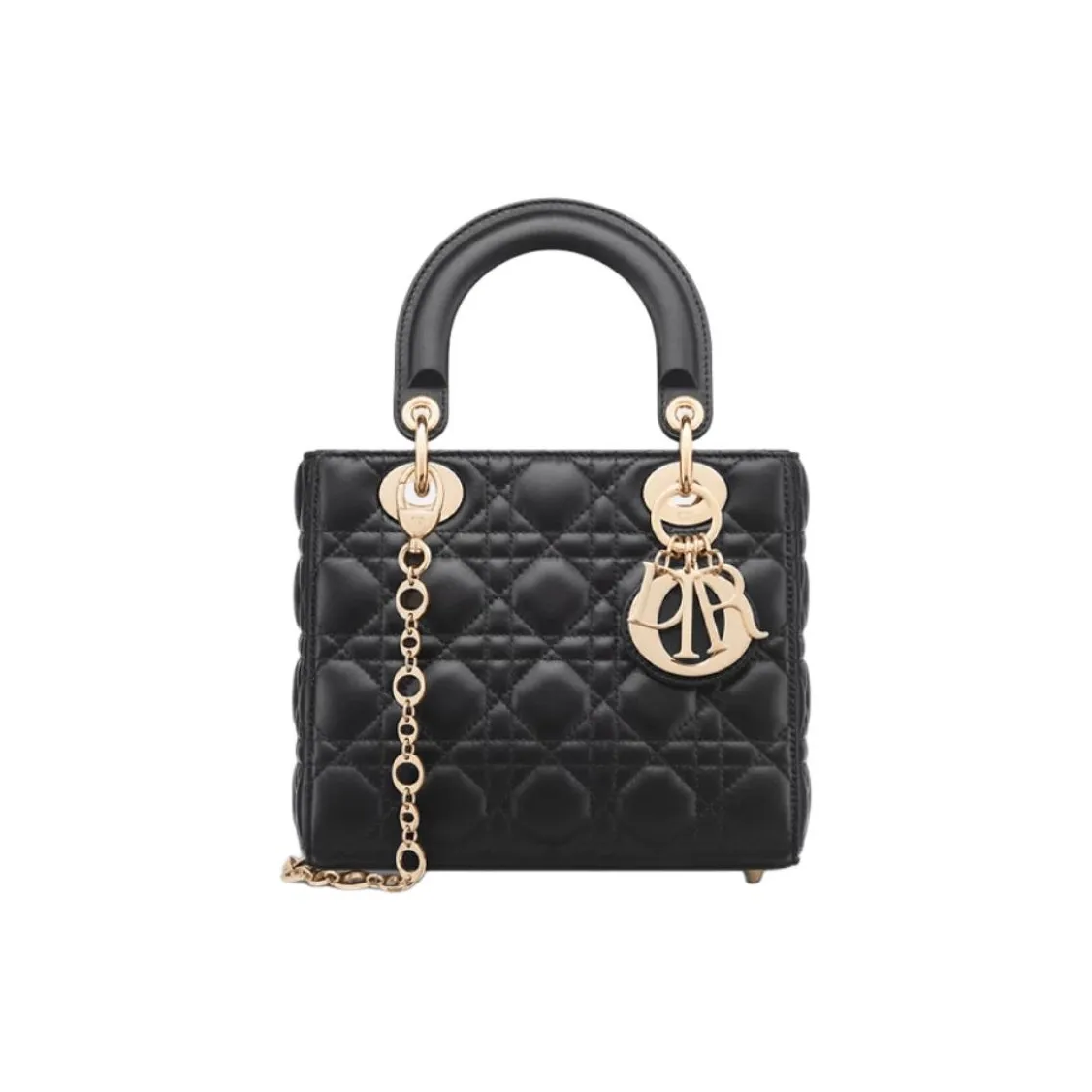 DIOR Lady Dior Sheepskin Lady Dior Bag, Shoulder Bag, Crossbody Bag, Handbag Trumpets Women's Black