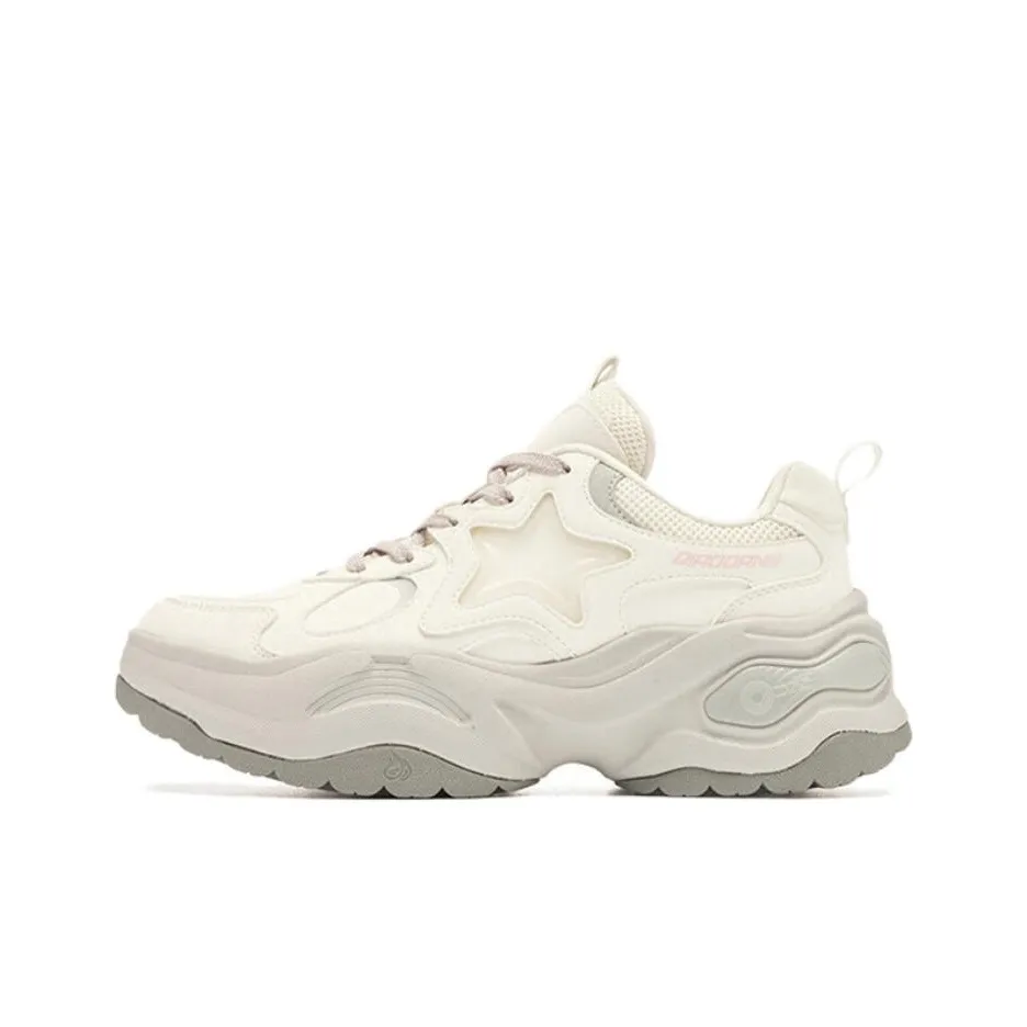 QIAODAN Spriggle Bunny V Slip-resistant Thermal Abrasion-resistant Low-top Footwear Women's White Gray QIAODAN Spriggle Bunny V Противоскользящий Термический Аbrasion-resistant Низкий Топ Обувь Женская Белый Серый