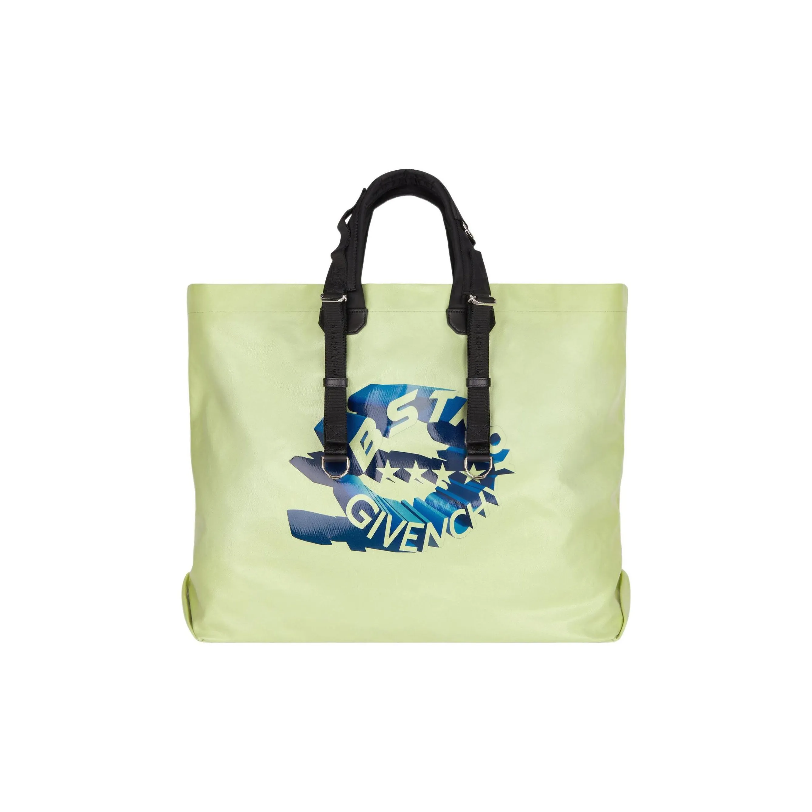 GIVENCHY BSTROY Collaboration Calfskin Tote Bag, Shopping Bag, Handbag Extra Large Men's Green