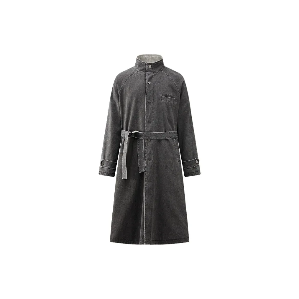 Organic Emotion Trench Coat Unisex Stone Gray