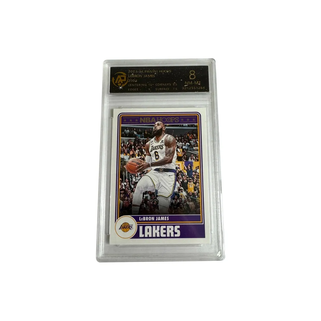 PANINI LeBron James Lakers Hoops Retro T-Shirt Silver Logo 8-Pack Graded Cards 1 Pc