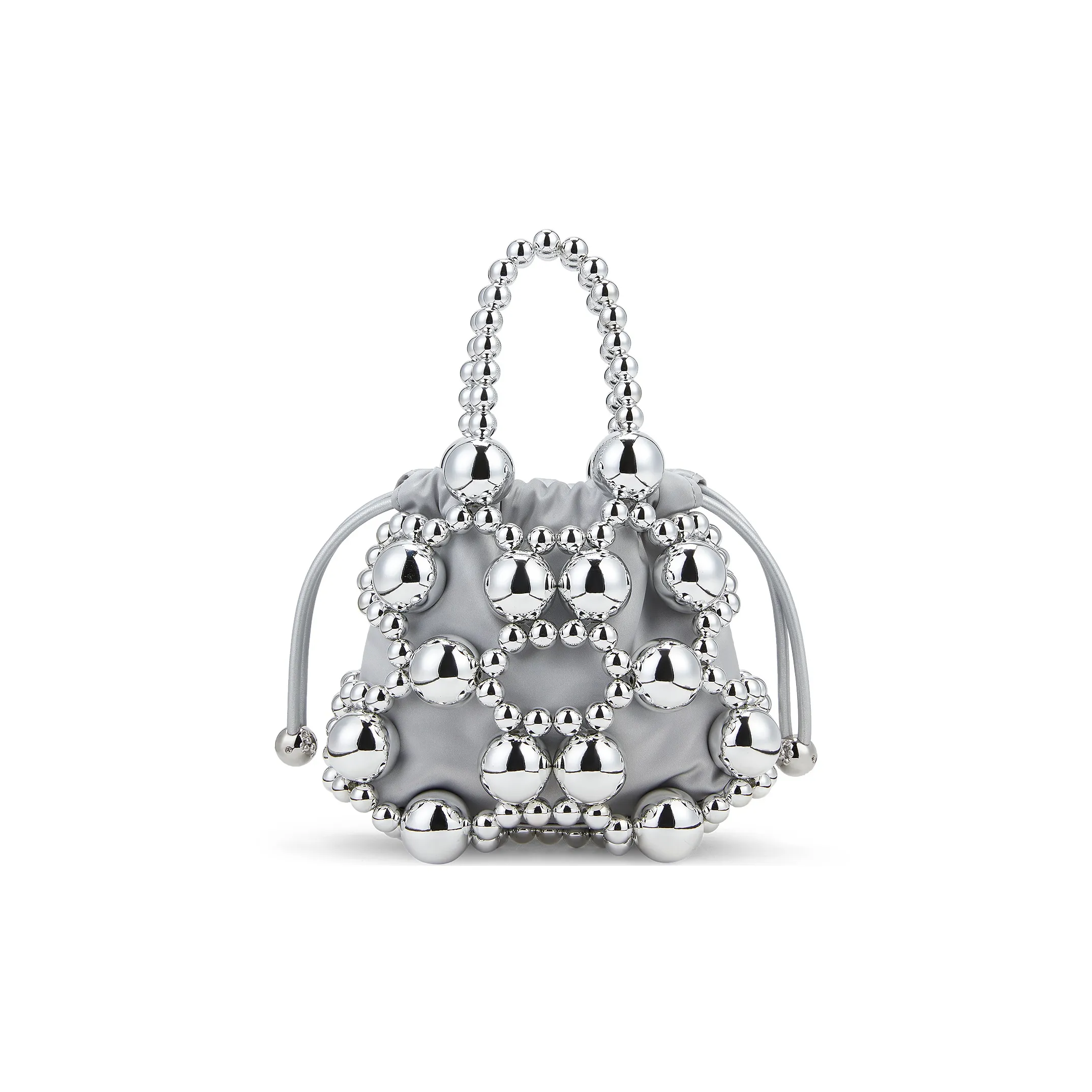 CHARLES KEITH Акриловая пластиковая бусина Сумка через плечо Маленькая Женская Розовое золото Серебряный