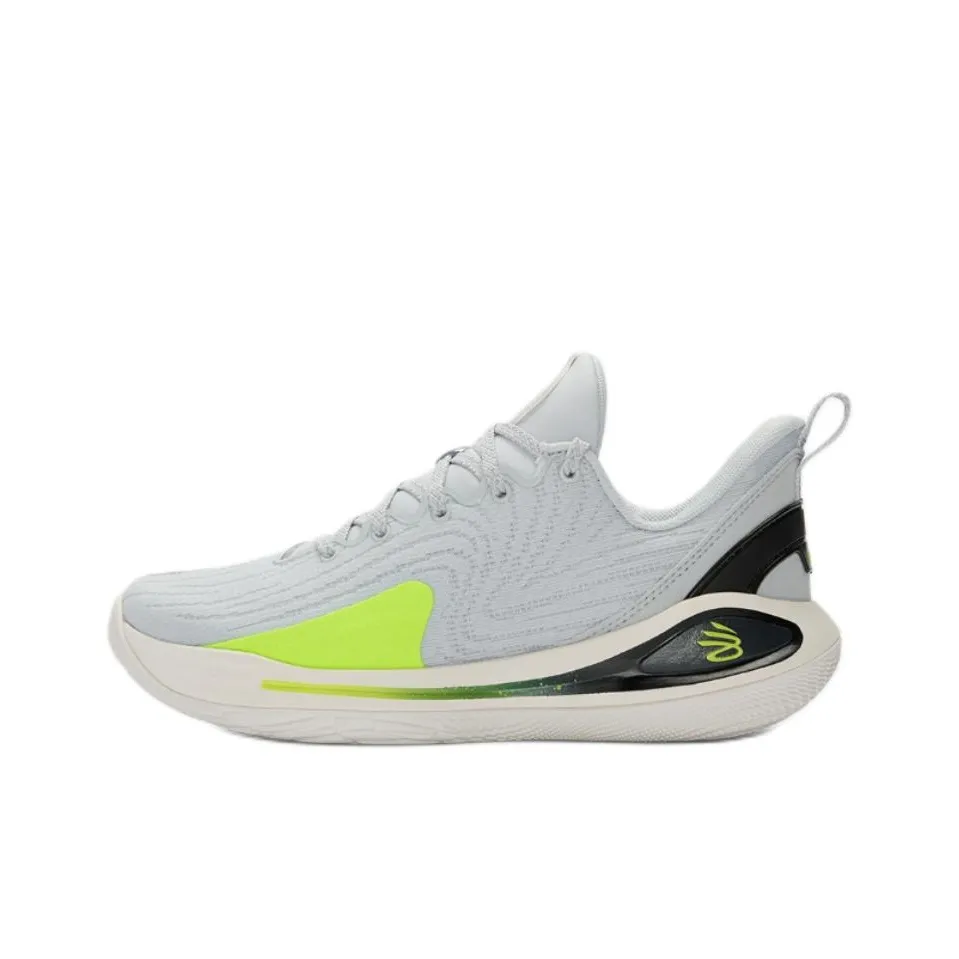 Under Armour Slip-resistant Abrasion-resistant Low Top Детские Баскетбольные Кроссовки Серые Подростки
