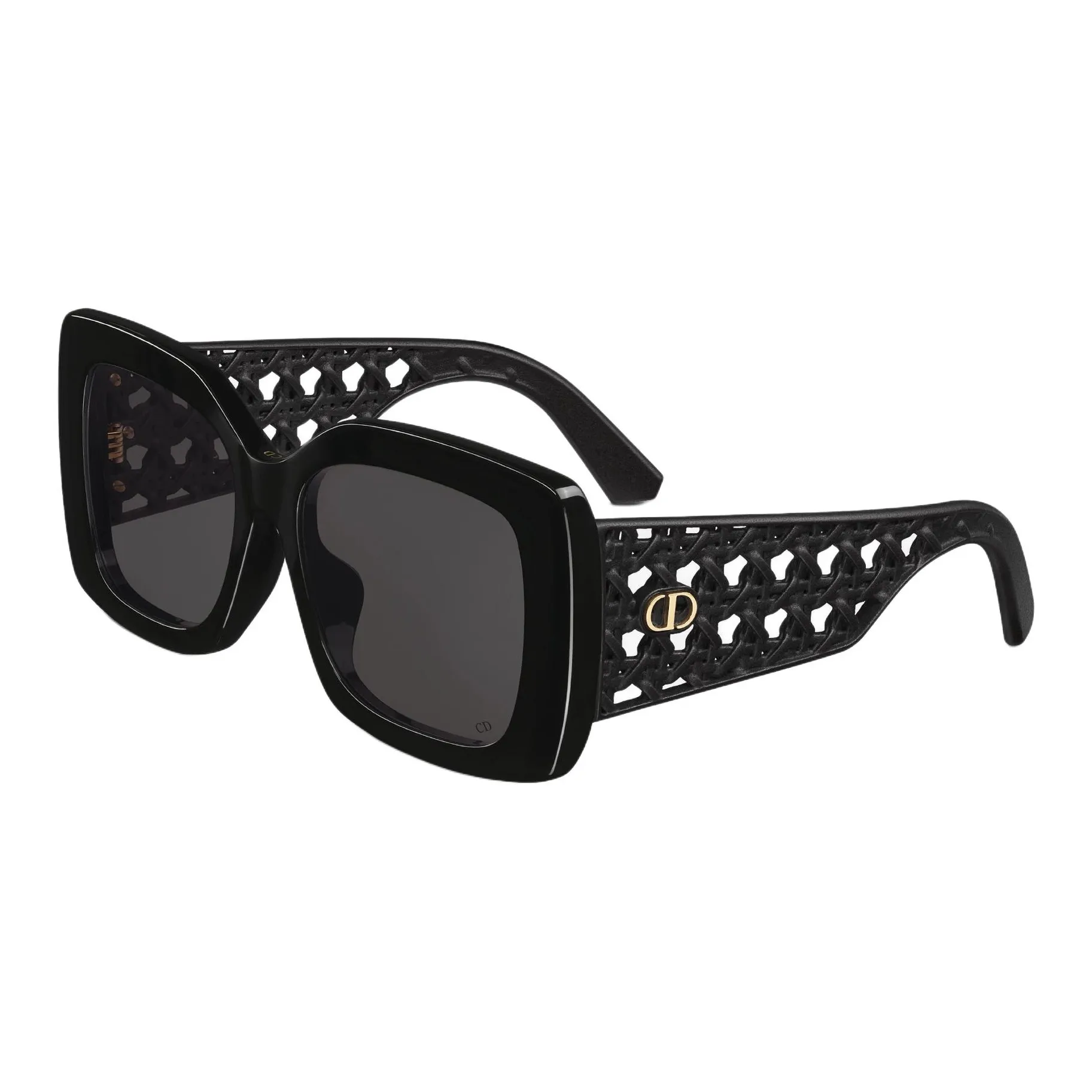DIOR Acetate Polyamide Resin Square Sunglasses Women's Black