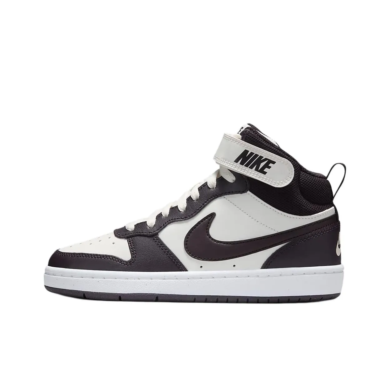 Nike Court Borough 2 Anti Slip Wear Resistant Mid Top Kids' Skateboarding Shoes White Red Unisex