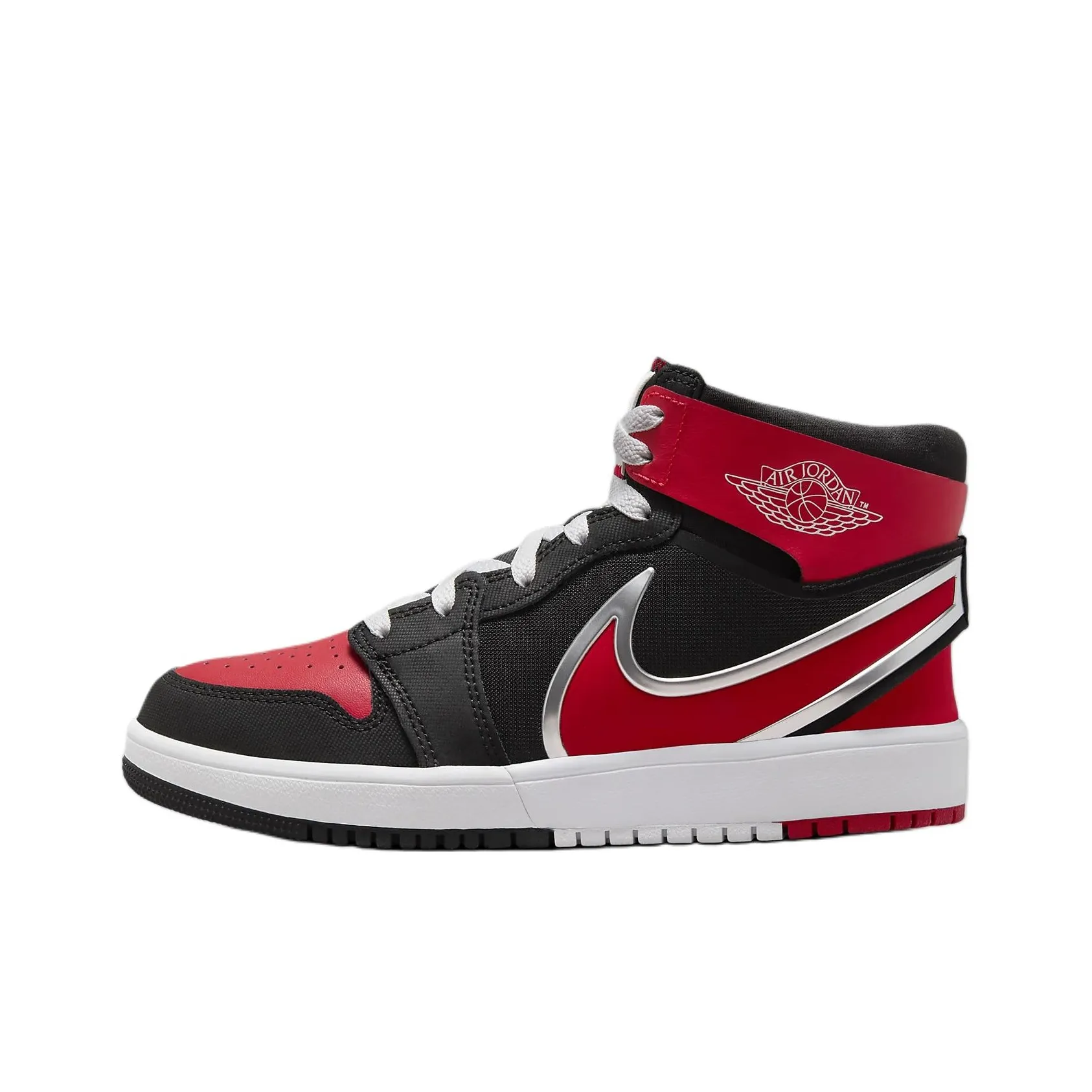 Jordan Air Jordan 1 Cushioning Support High Top Kids Lifestyle Shoes Black Red Teenagers