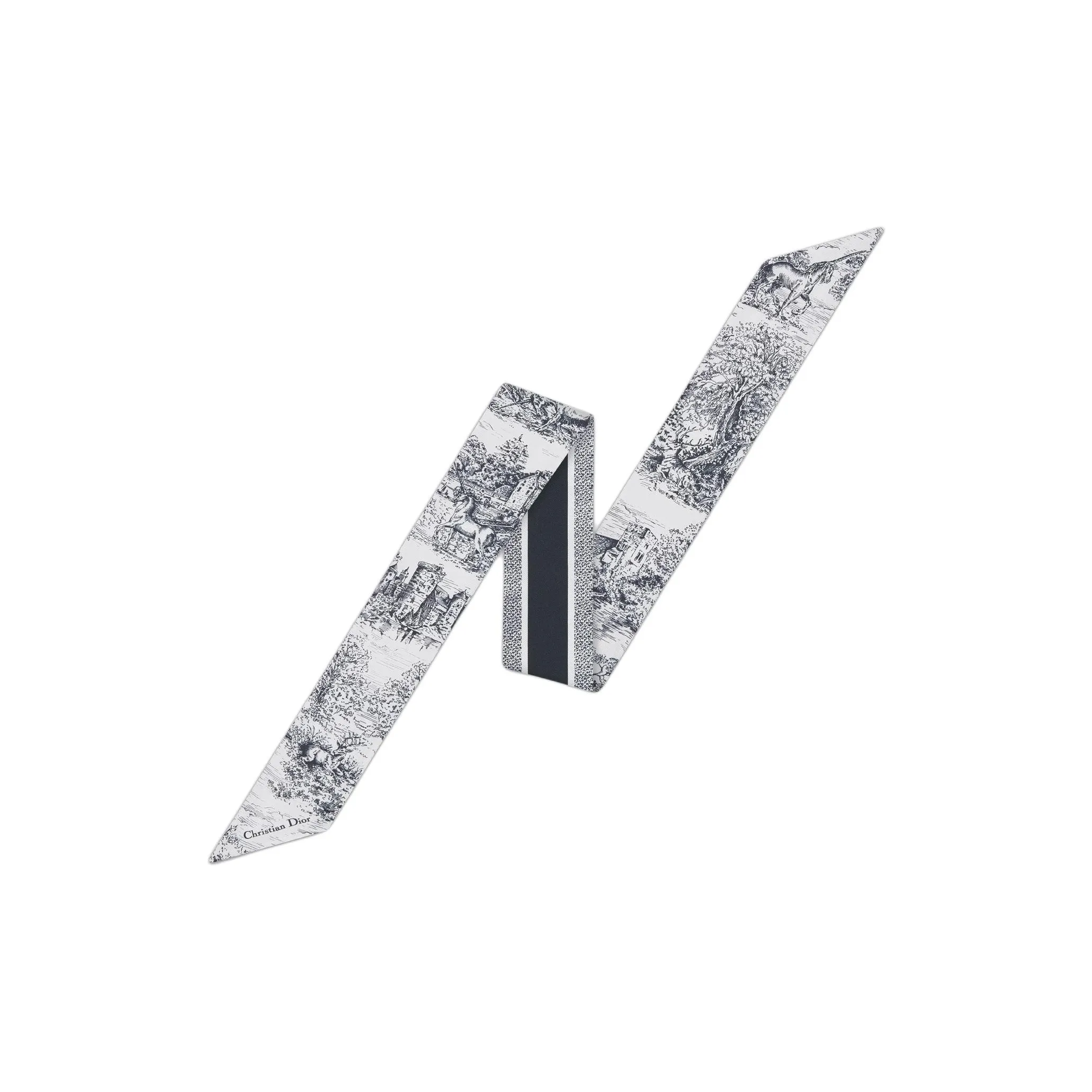 DIOR Шарфы из шелка Tutov Женские Морской синий Белый