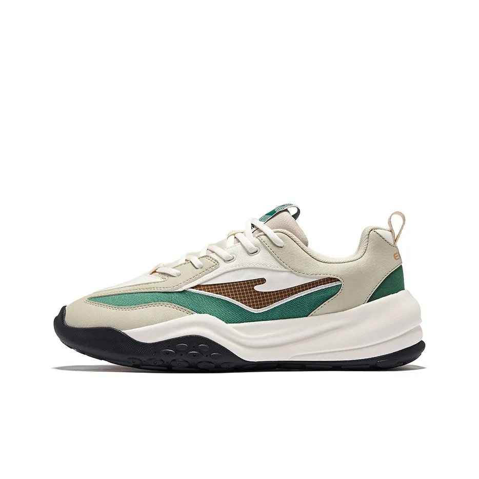 Erke Pudding Wear-resistant And Lightweight Low-Top Casual Shoes Men's Soot Green Ultramarine Green