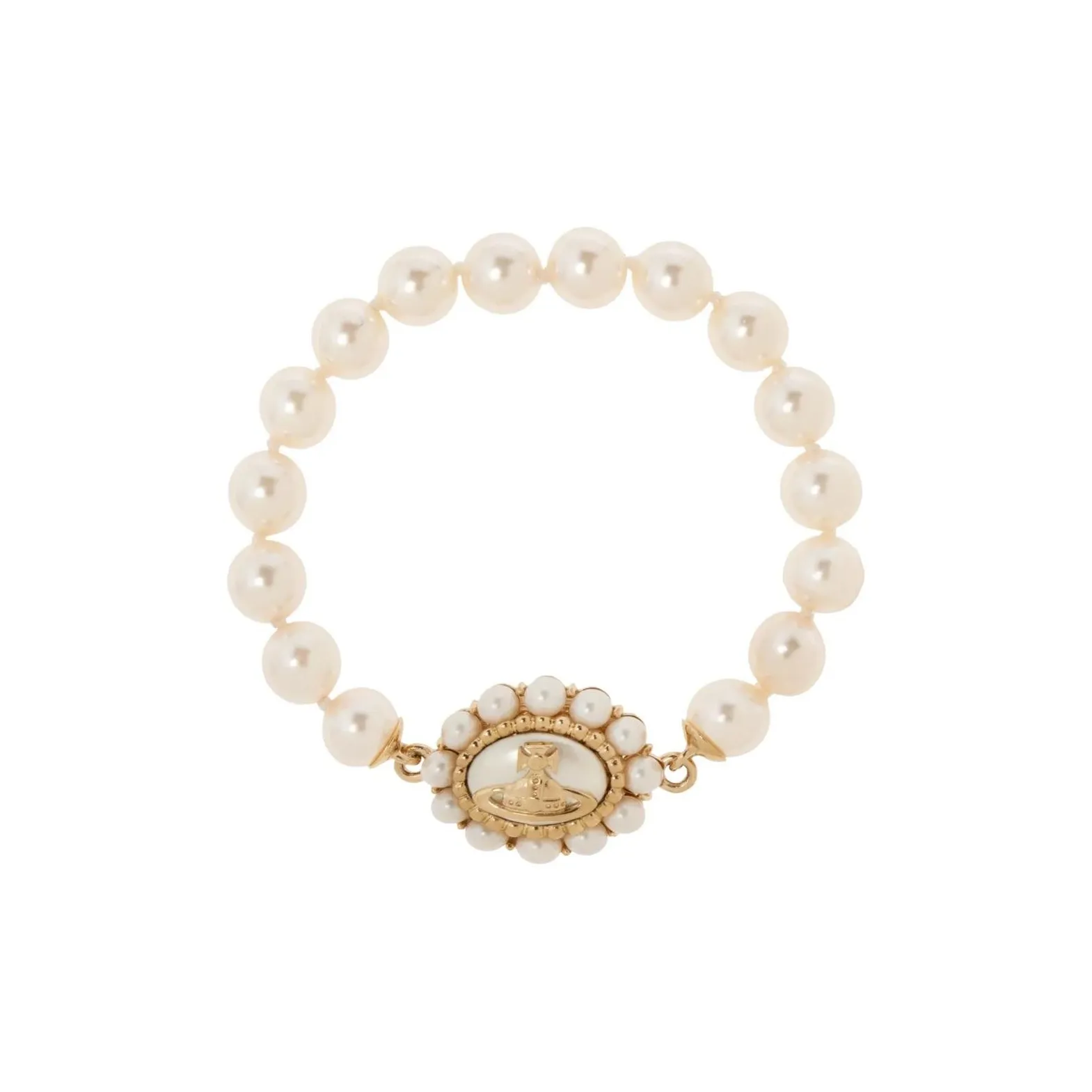 Vivienne Westwood Brass Pearl Bracelets Unisex Gold Вивьен Вествуд Латунь Жемчужные Браслеты Унисекс Золото