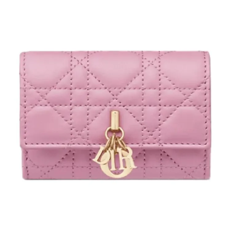 DIOR Miss Dior Sheepskin Wallet Women's Hydrangea Pink