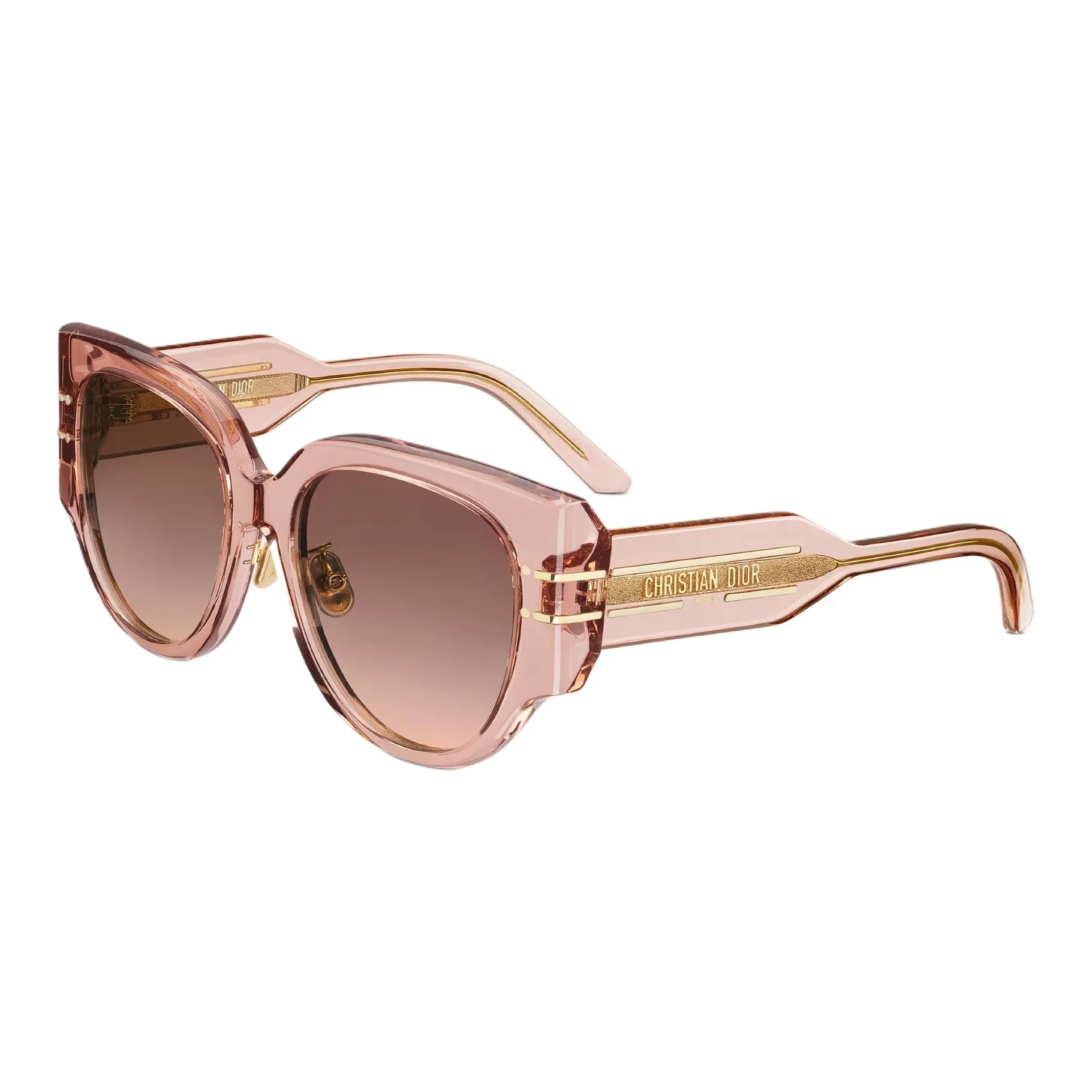 DIOR Acetate Metal Round Sunglasses Women's Pink