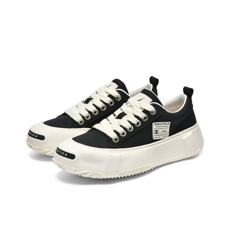 NAUTICA Laugh Slip Resistant, Abrasion Resistant, Breathable, Lightweight Low Top Casual Shoes Men's Black