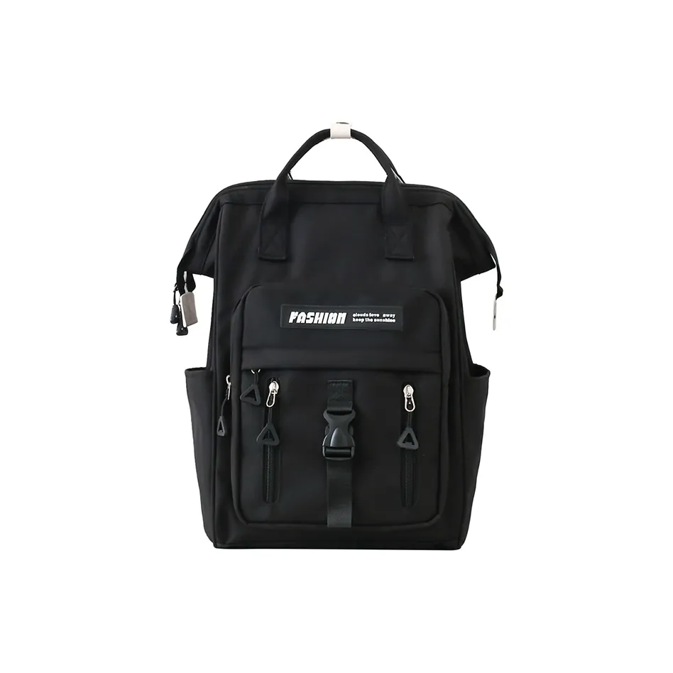WICKBUEN Nylon Fabric Backpack Unisex Black/Ecru/Royal Blue/Pink/Green