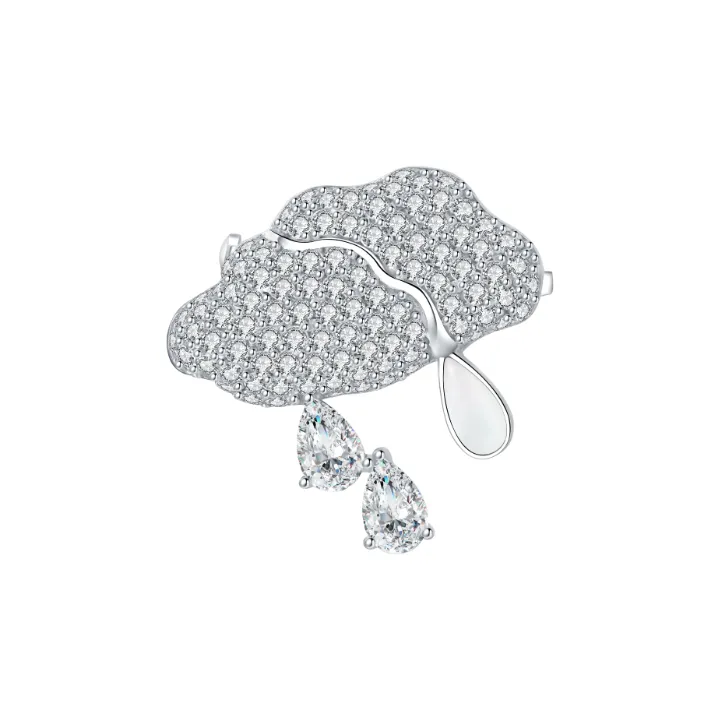 BABYBEI Mother Of Pearl Brooches Women's Silver