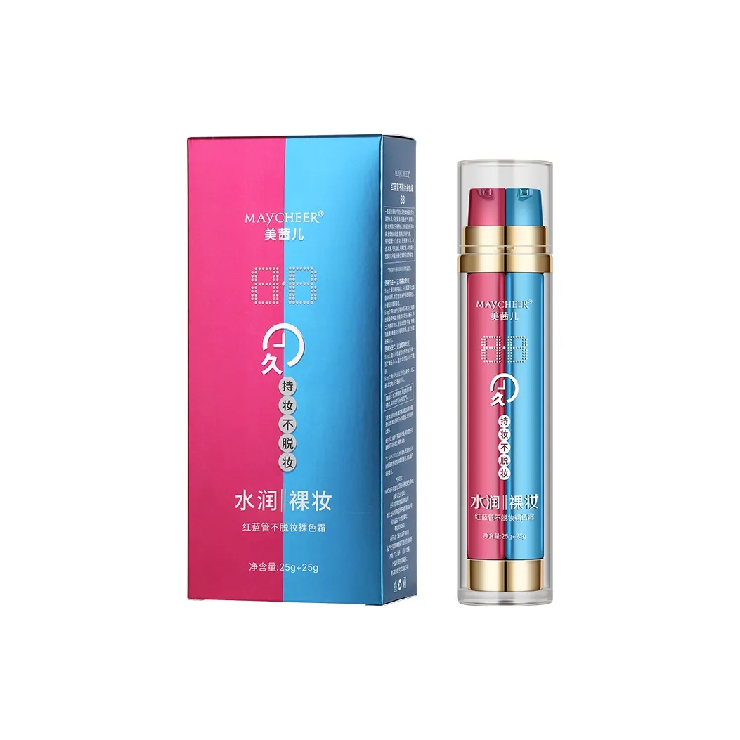 MAYCHEER Двойной тюбик Красный Синий Телесный Frost BB Крем Натуральный 25г+25г