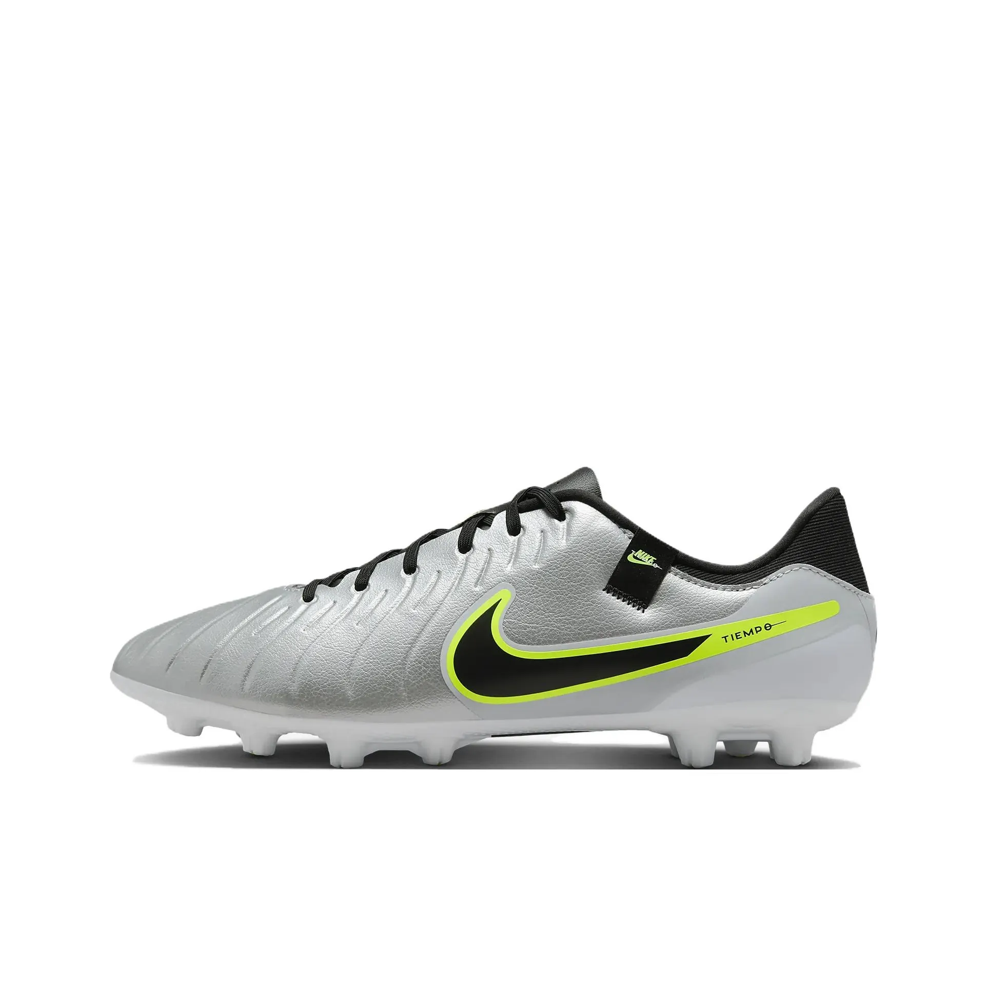 Nike Tiempo Legend 10 Soccer Shoes Men Low-Top Silver/Black/Neon Yellow