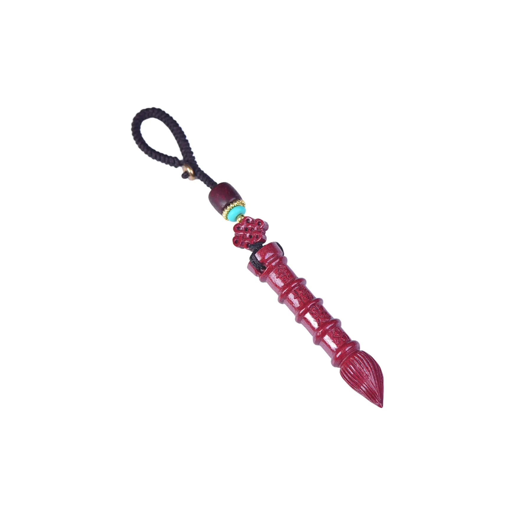 Stone On The Line Reconstructed Cinnabar Carved Jade Ornaments Unisex