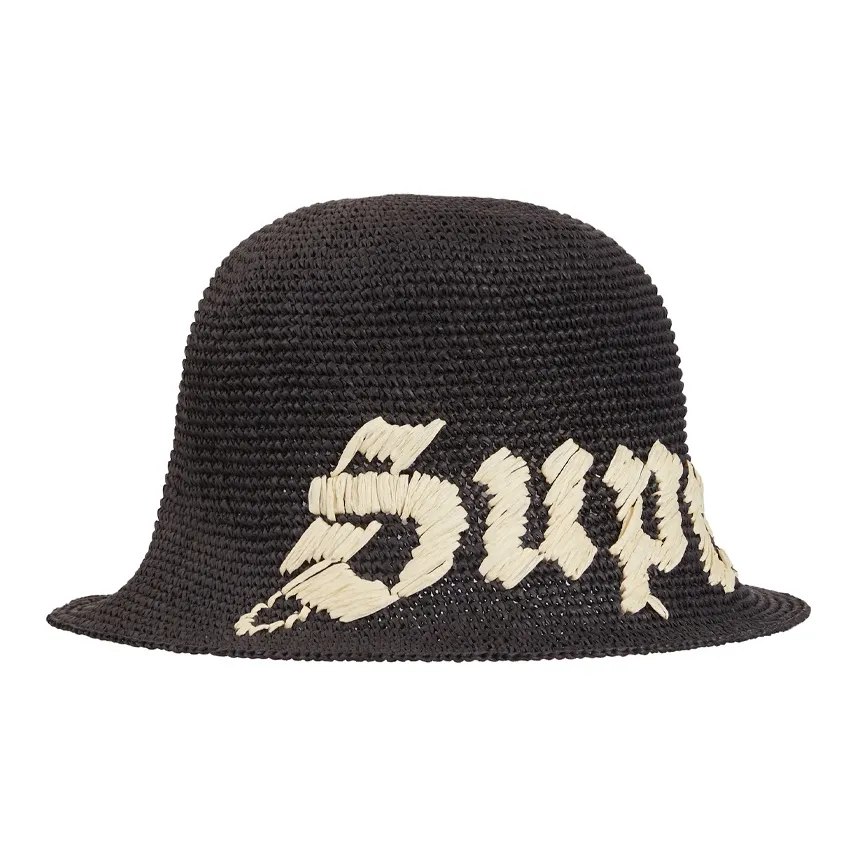Supreme Bucket Hats Unisex Черный Бежевый Синий